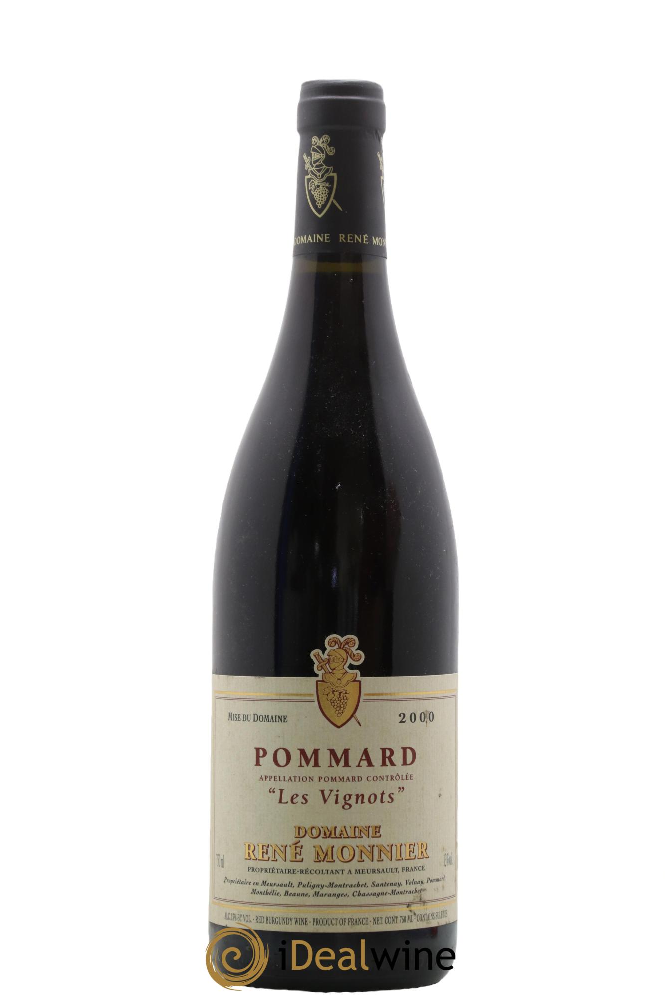 Pommard Les Vignots Rene Monnier 2000 - Lot de 1 bouteille - 0