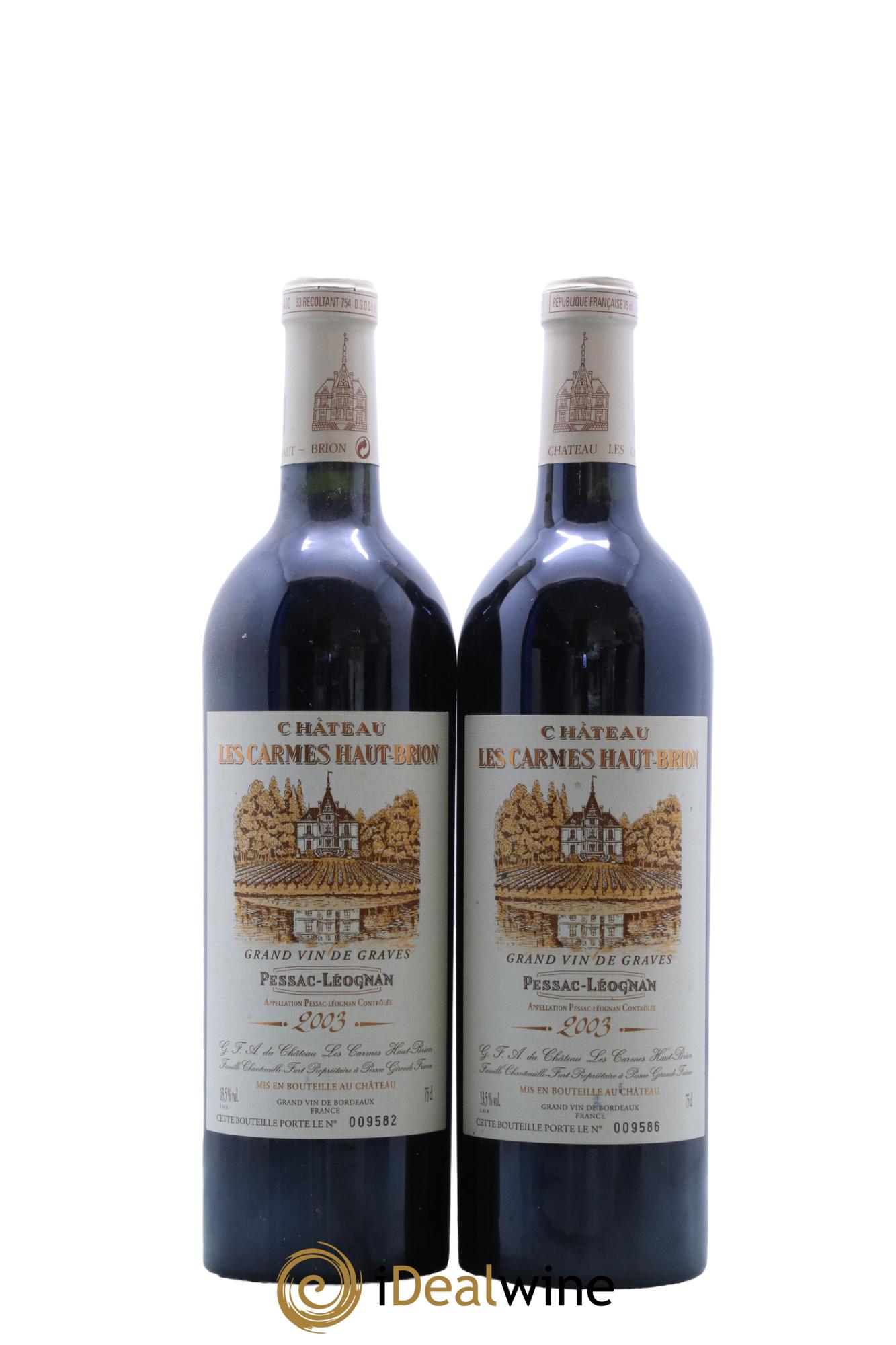 Château Les Carmes Haut-Brion  2003 - Lot de 2 bouteilles - 0