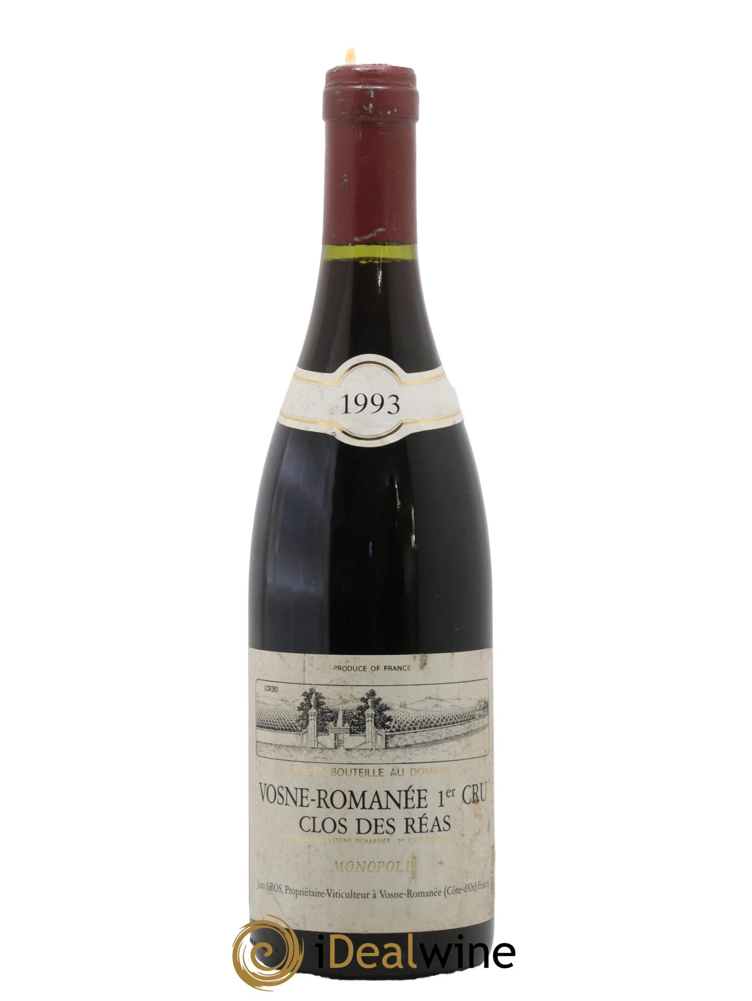 Vosne-Romanée 1er Cru Clos des Réas Jean Gros 1993 - Lot de 1 bouteille - 0