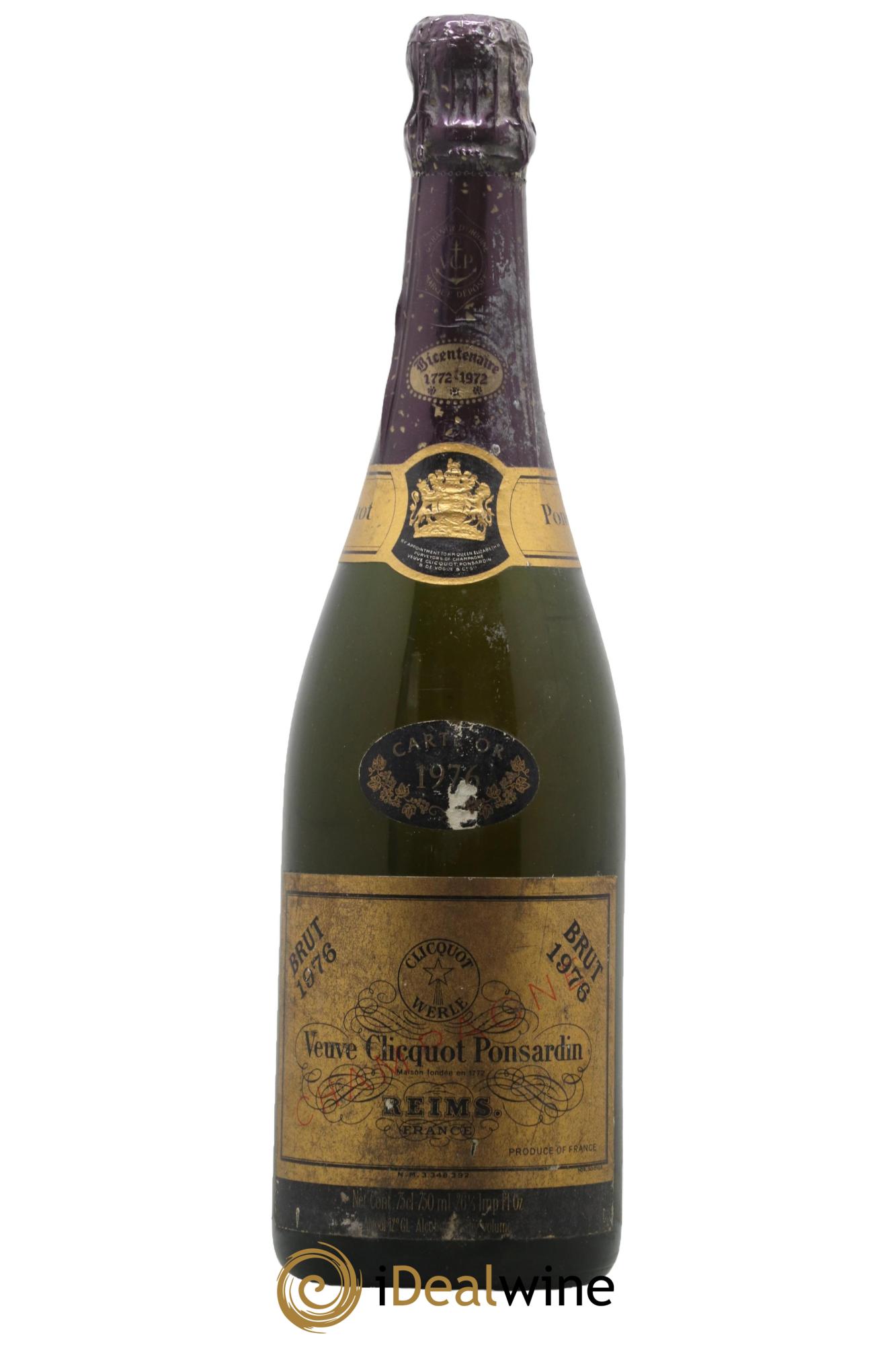 Carte d'Or Veuve Clicquot Ponsardin 1976 - Lot de 1 bouteille - 0