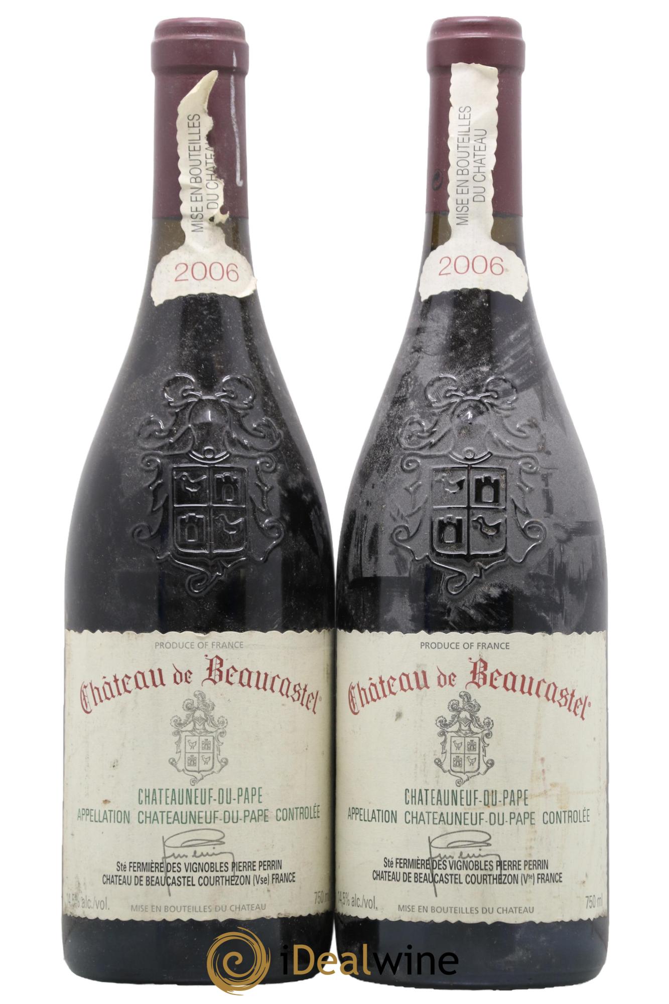 Châteauneuf-du-Pape Château de Beaucastel Famille Perrin 2006 - Lot of 2 bottles - 0