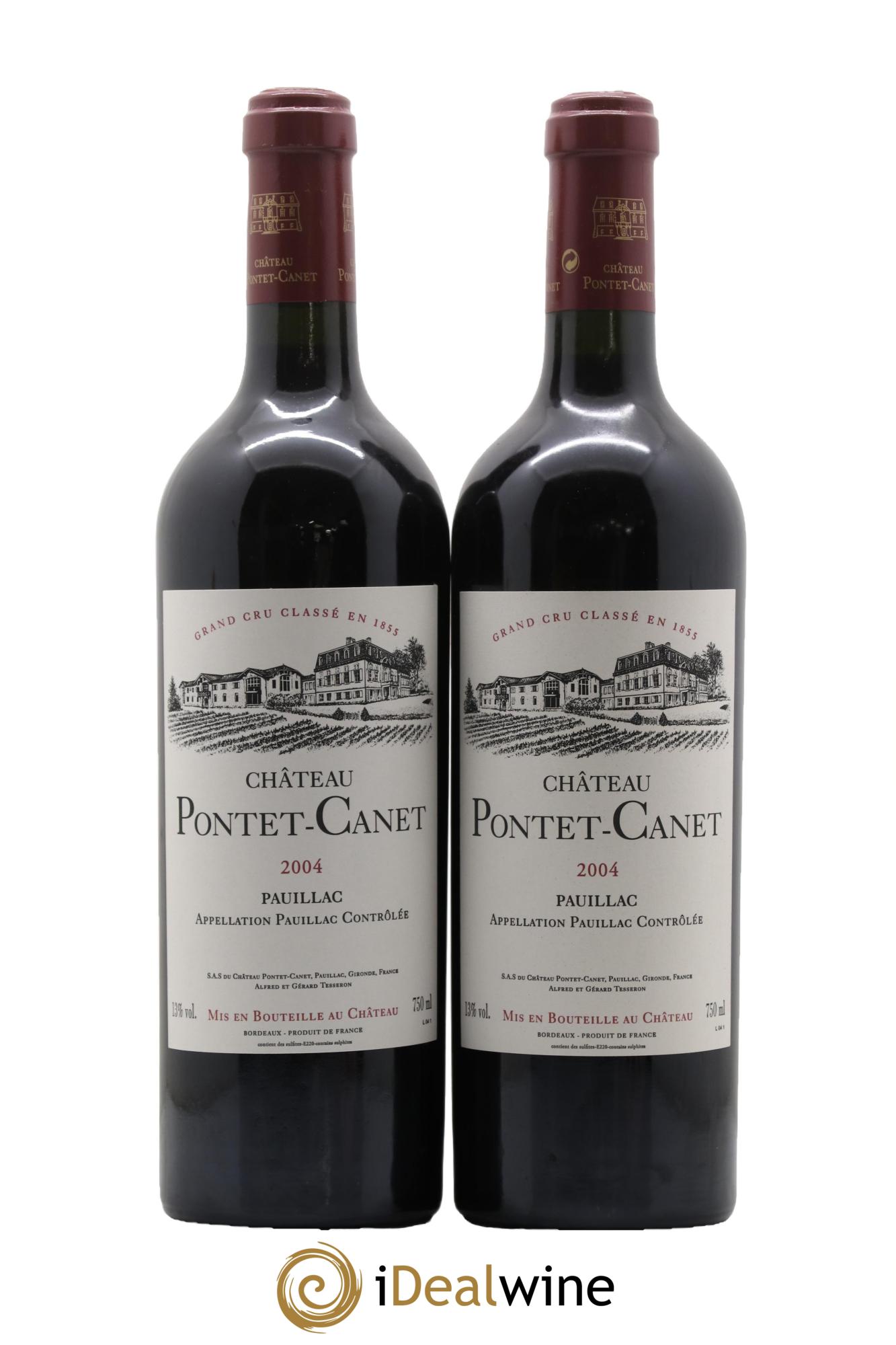 Château Pontet Canet 5ème Grand Cru Classé 2004 - Lot de 2 bouteilles - 0