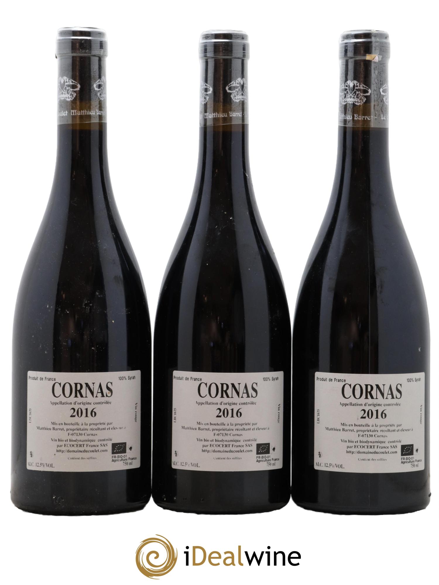 Cornas Brise Cailloux Coulet (Domaine du) - Matthieu Barret 2016 - Lot de 3 bouteilles - 1