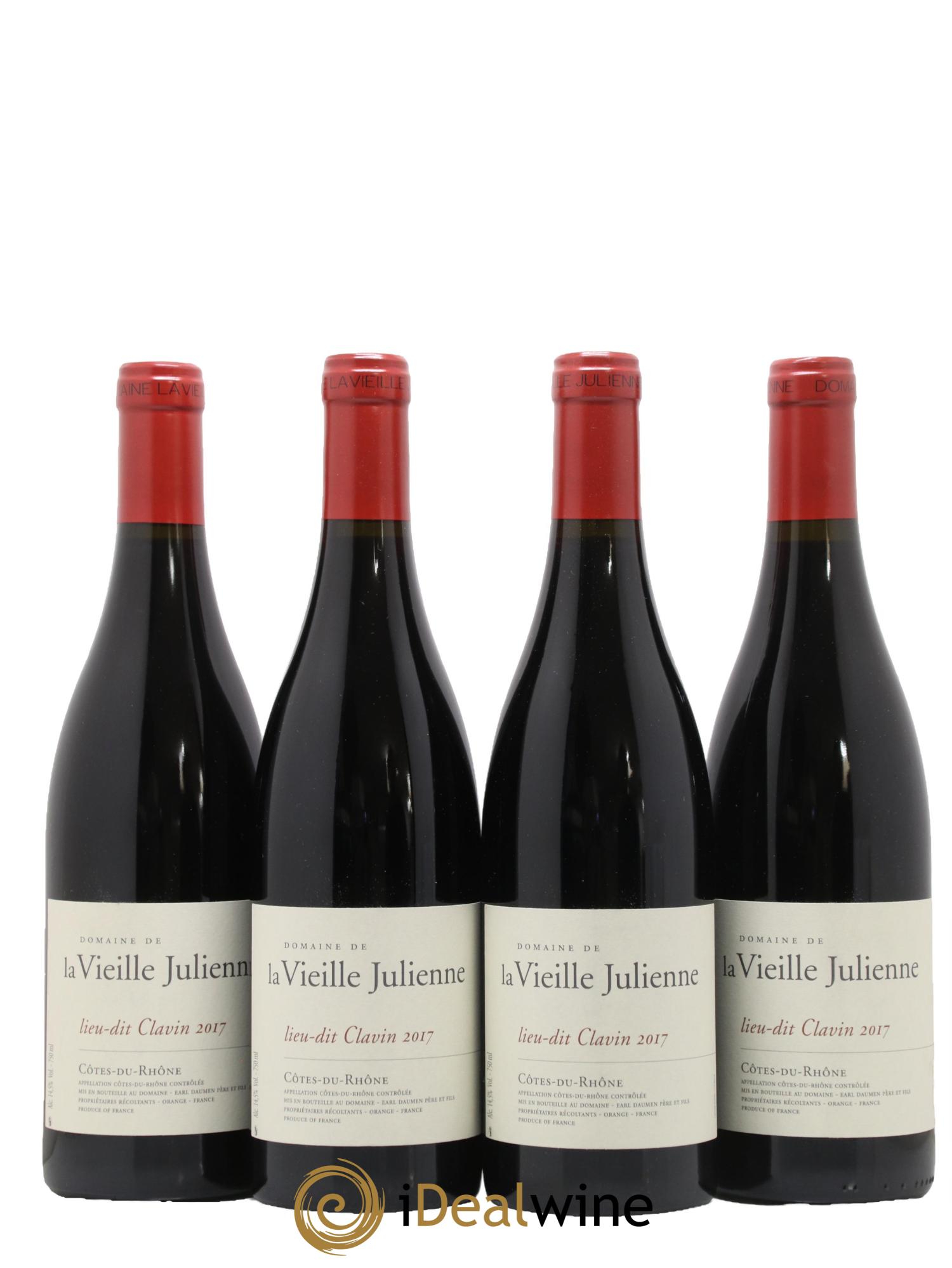 Côtes du Rhône Vieille Julienne (Domaine de la) Lieu-dit Clavin Jean-Paul Daumen 2017 - Lot de 4 bouteilles - 0