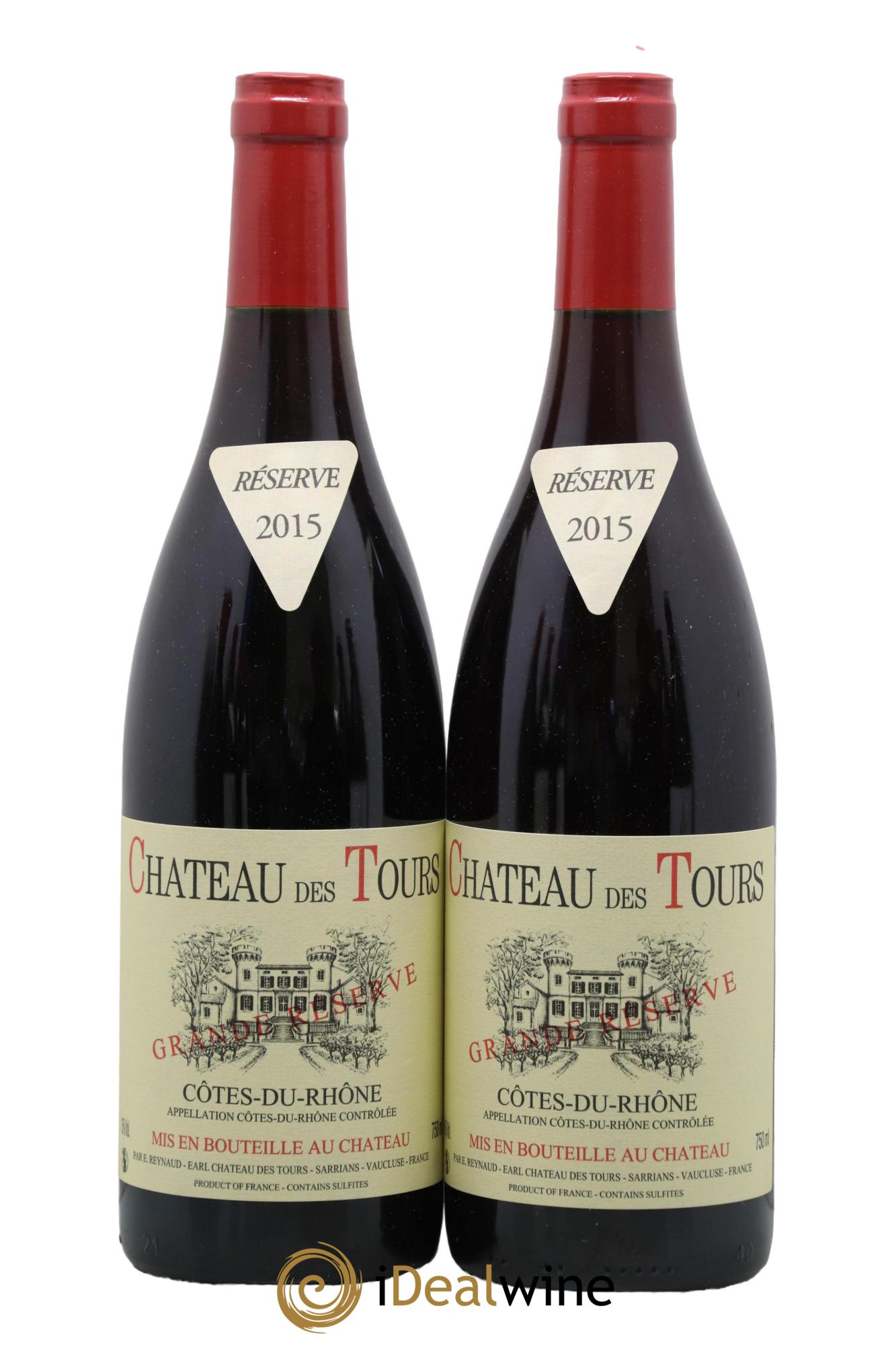 Côtes du Rhône Château des Tours Grande Réserve Emmanuel Reynaud 2015 - Lot de 2 bouteilles - 0