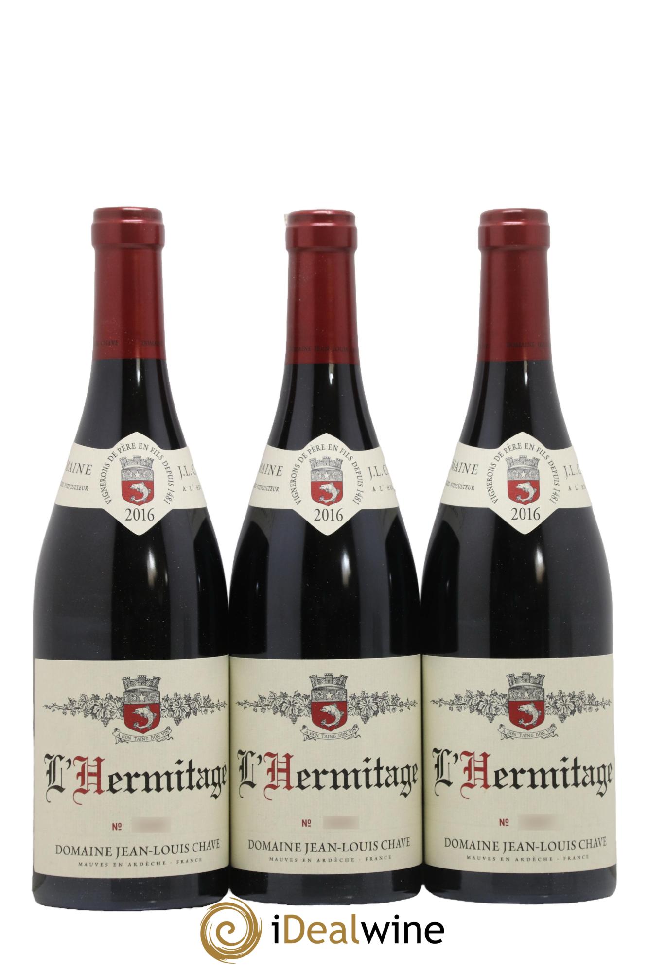 Hermitage Jean-Louis Chave 2016 - Posten von 3 Flaschen - 0