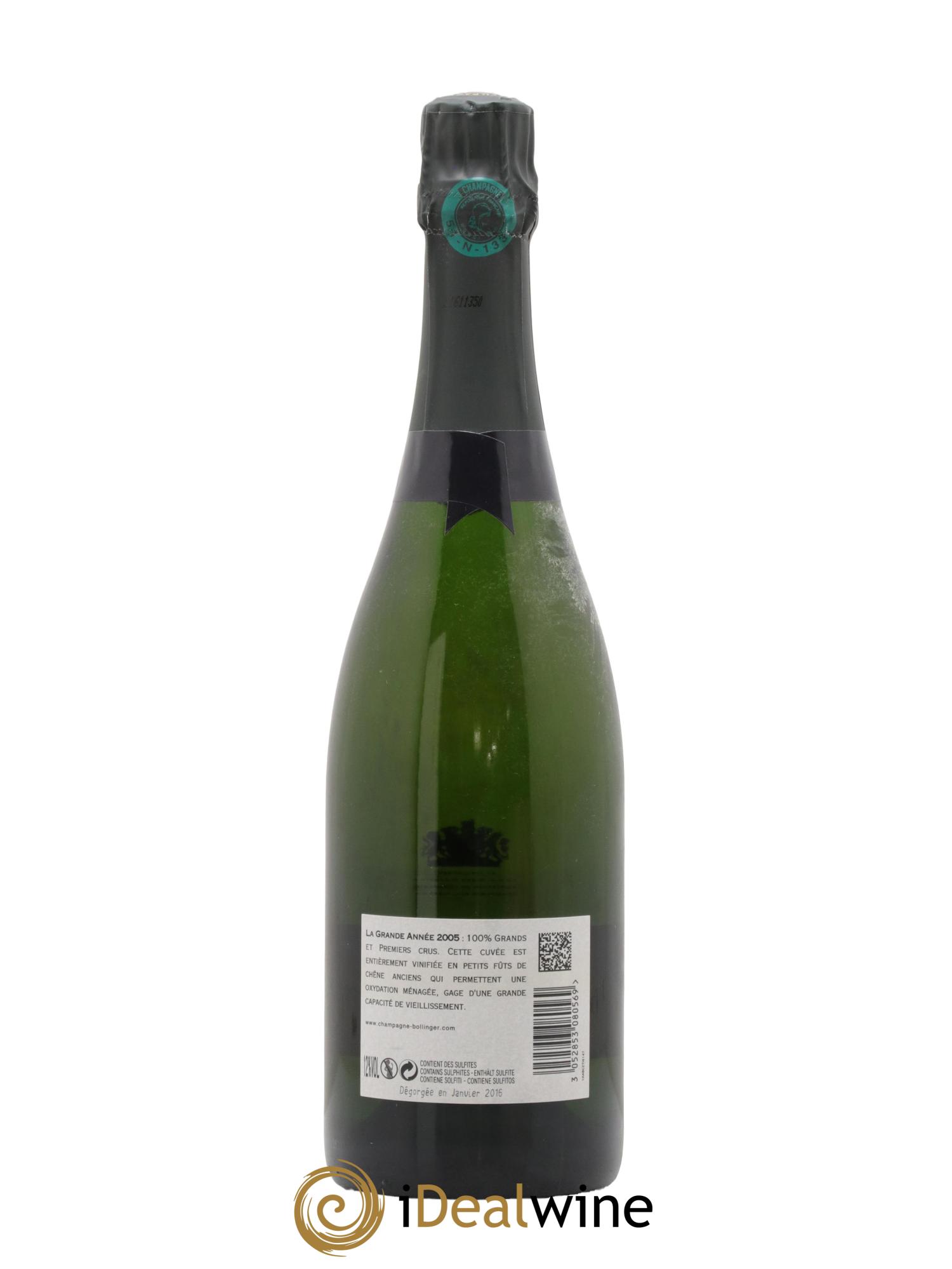 Grande Année Bollinger 2005 - Lot de 1 bouteille - 2