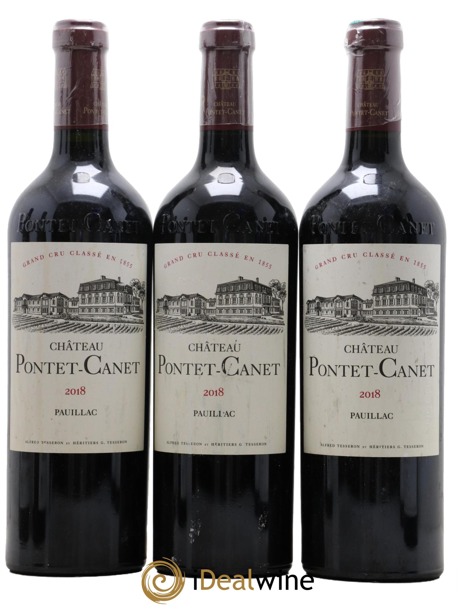 Château Pontet Canet 5ème Grand Cru Classé  2018 - Lot of 3 bottles - 0