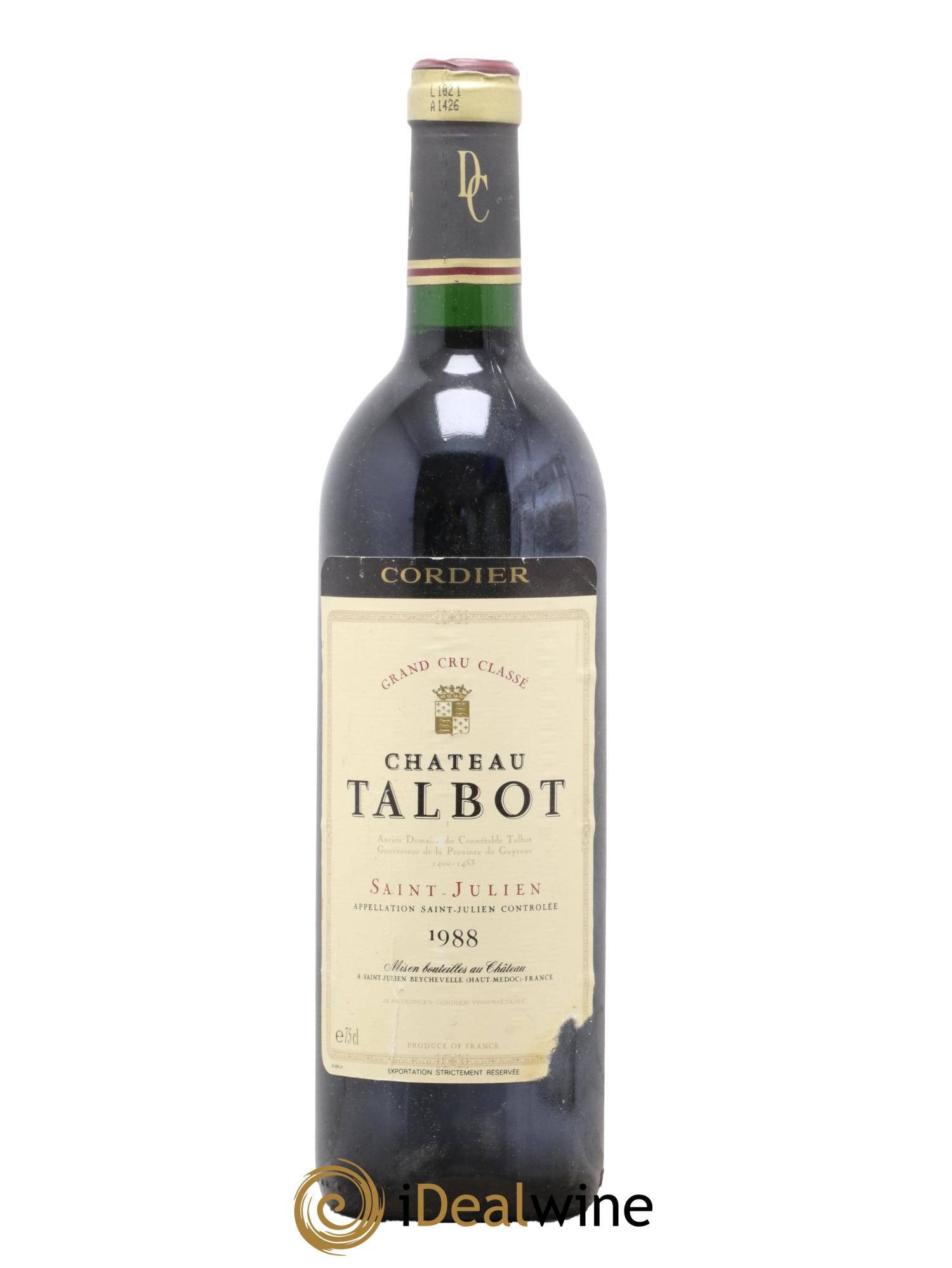 Château Talbot 4ème Grand Cru Classé 1988 - Lot de 1 bouteille - 0