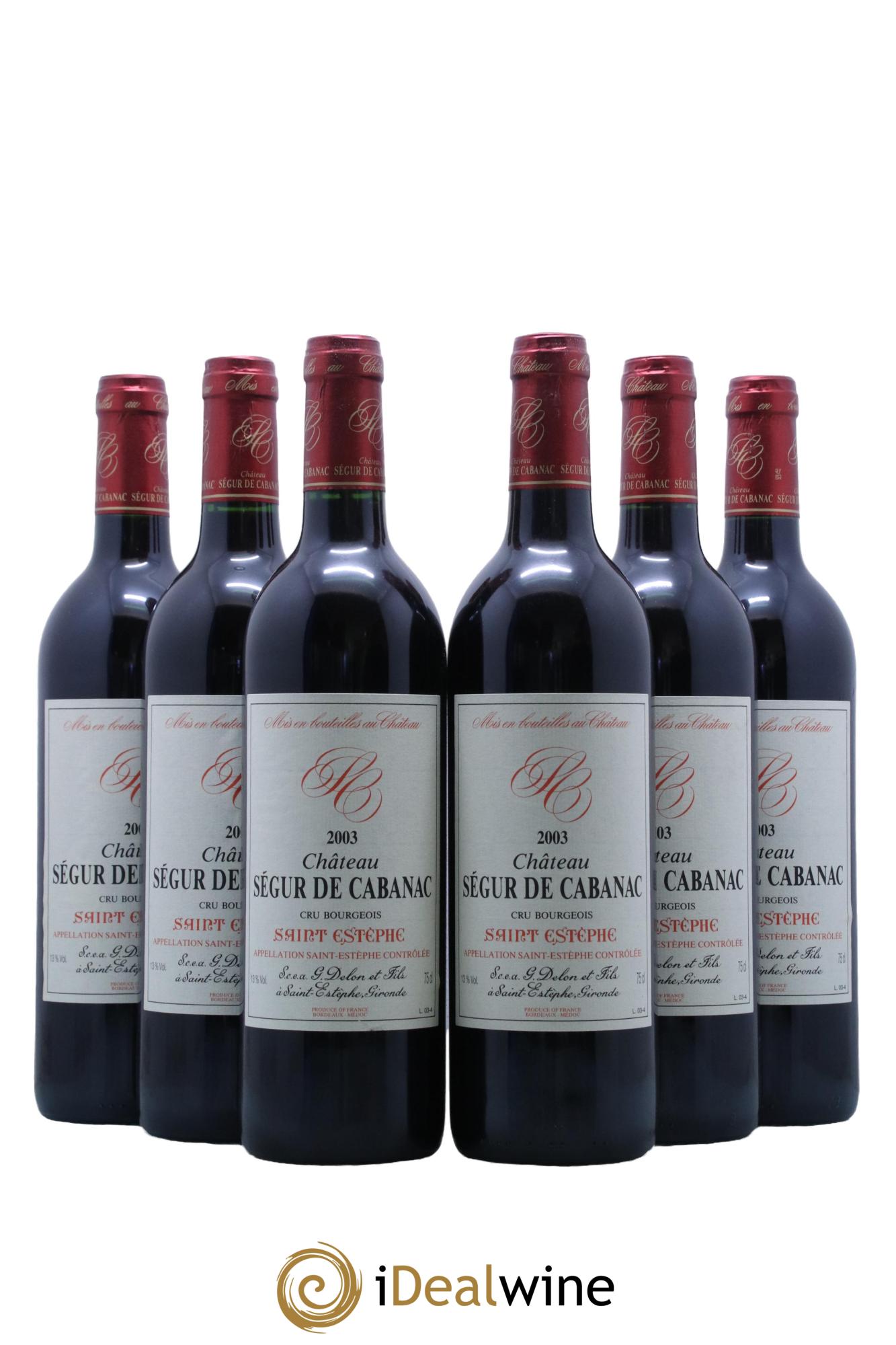 Château Ségur de Cabanac Cru Bourgeois  2003 - Posten von 6 Flaschen - 0