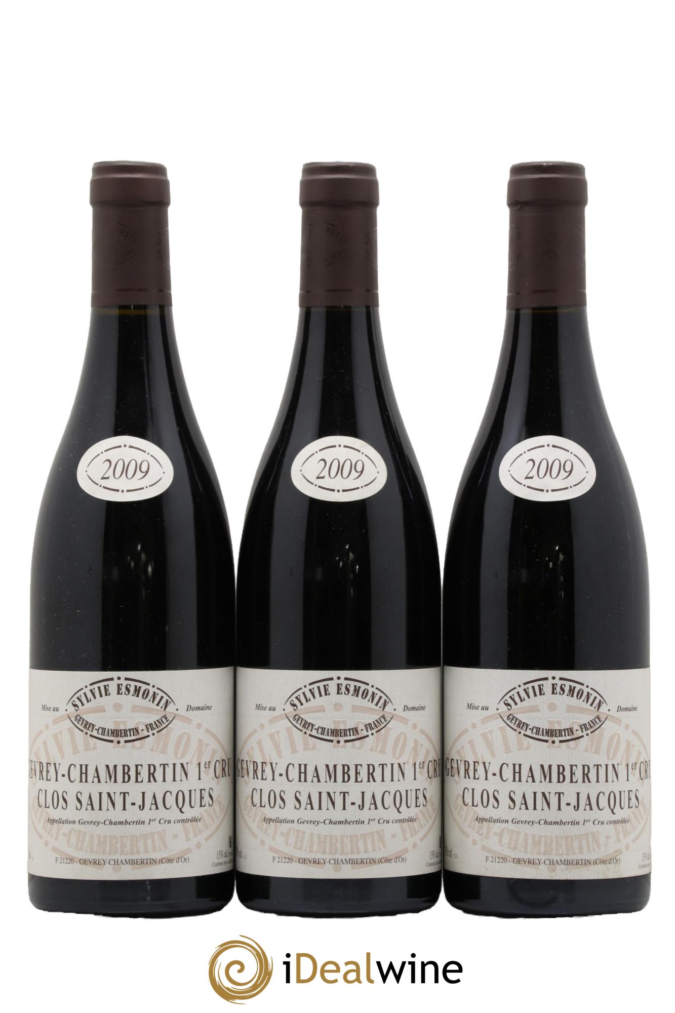 Gevrey-Chambertin 1er Cru Clos Saint Jacques Sylvie Esmonin 2009 - Lot of 3 bottles - 0