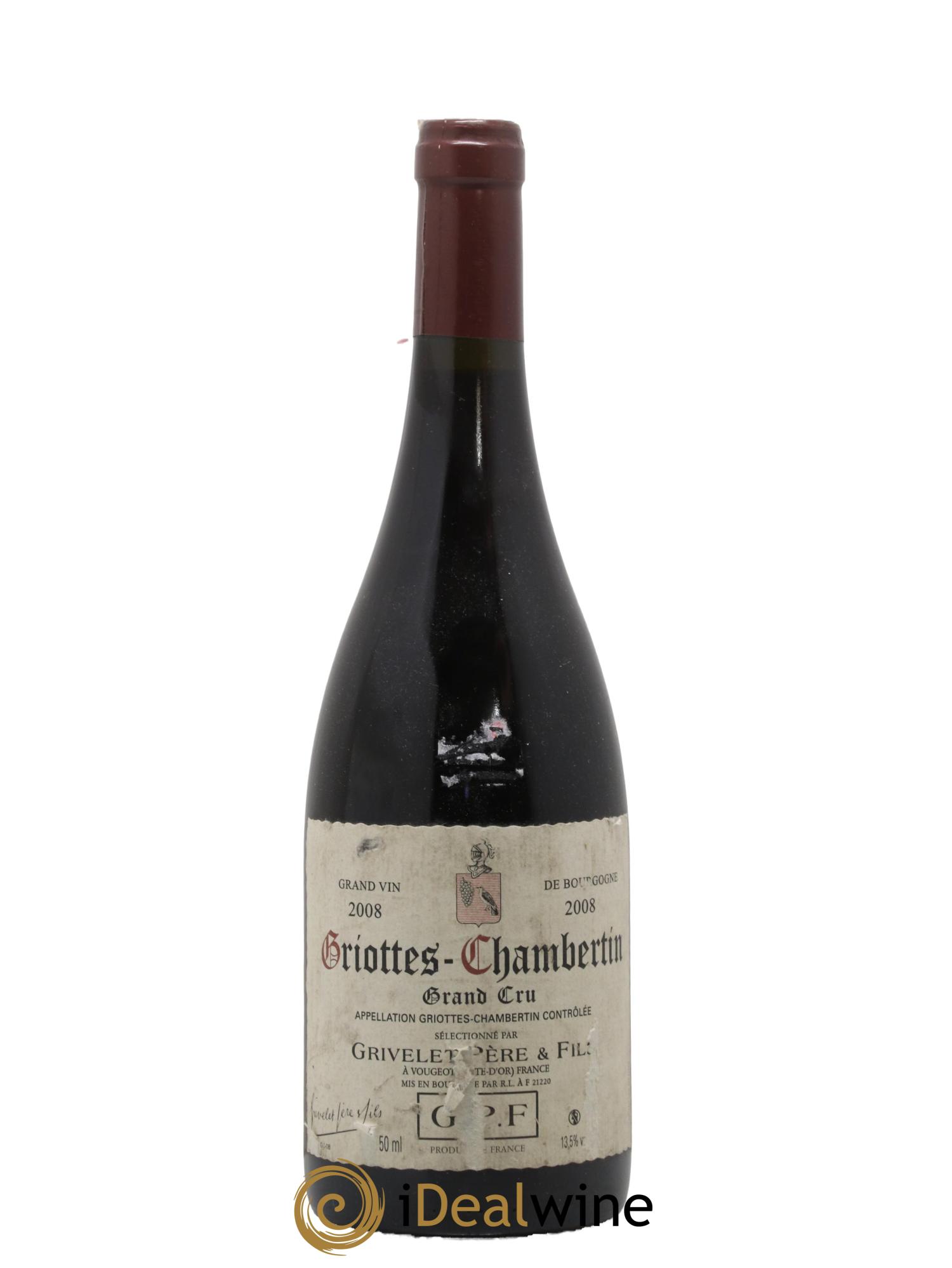 Griotte-Chambertin Grand Cru Domaine Grivelet 2008 - Posten von 1 Flasche - 0