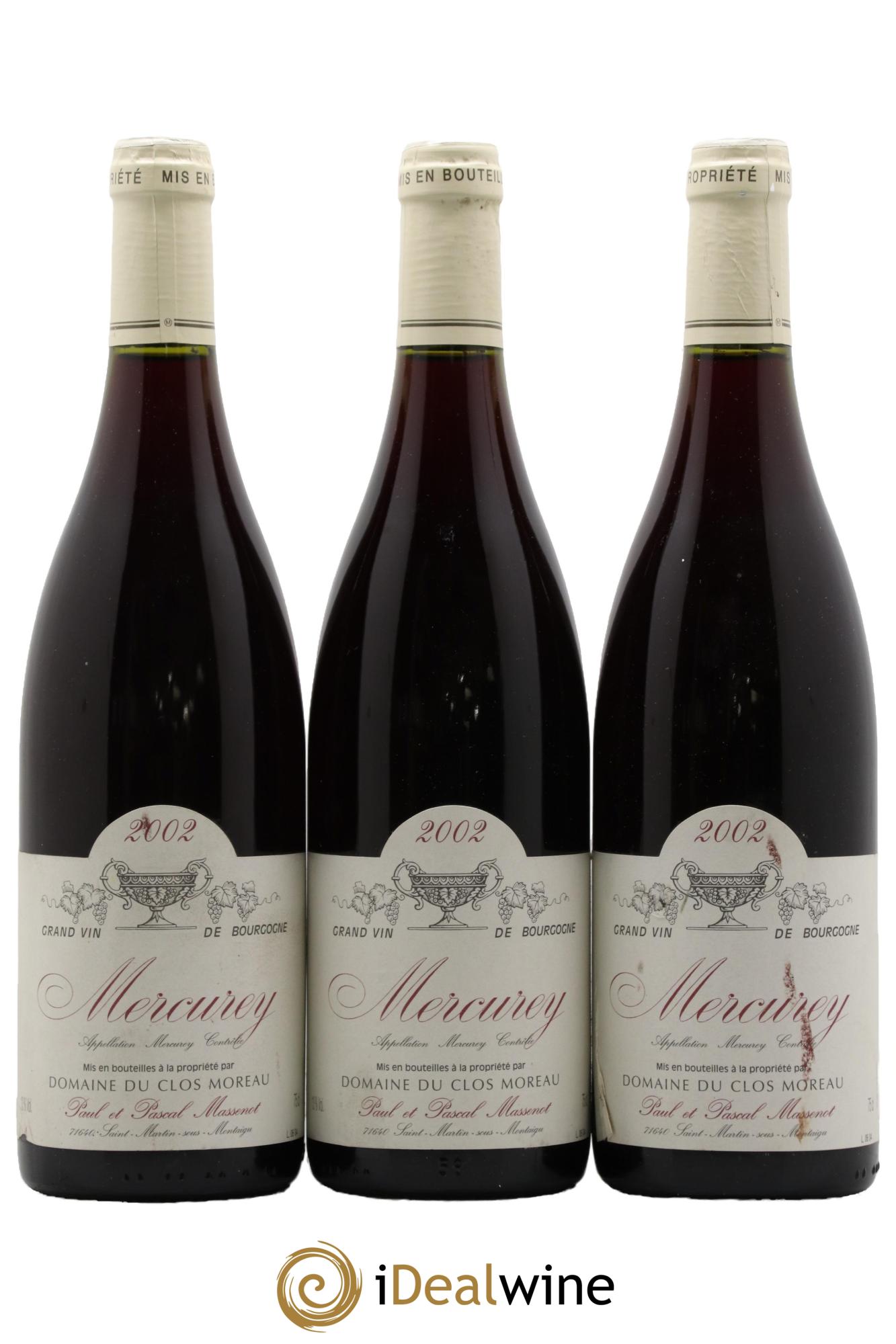 Mercurey Domaine Massenot Clos Moreau 2002 - Lot de 3 bouteilles - 0