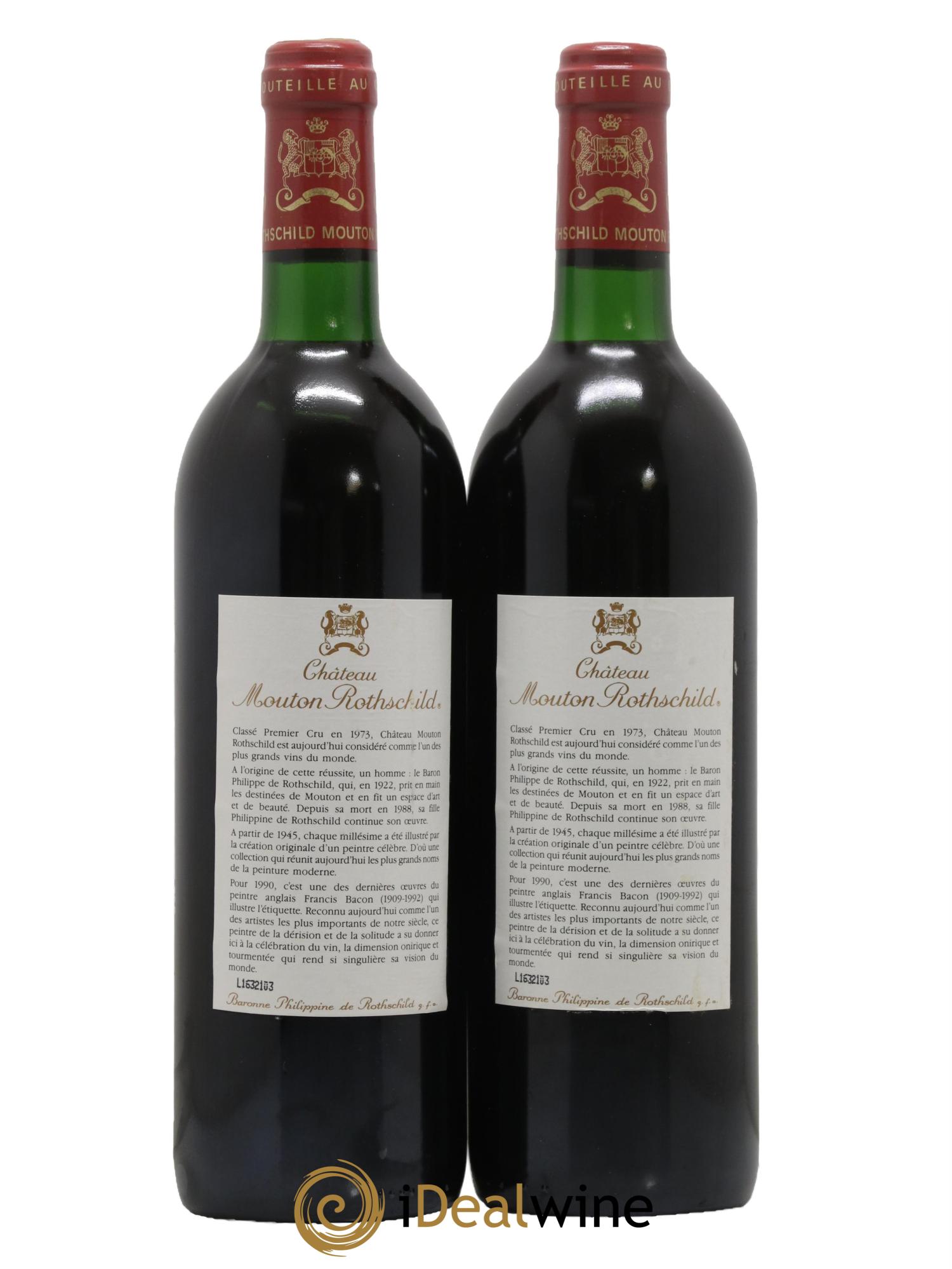 Château Mouton Rothschild 1er Grand Cru Classé 1990 - Posten von 2 Flaschen - 1