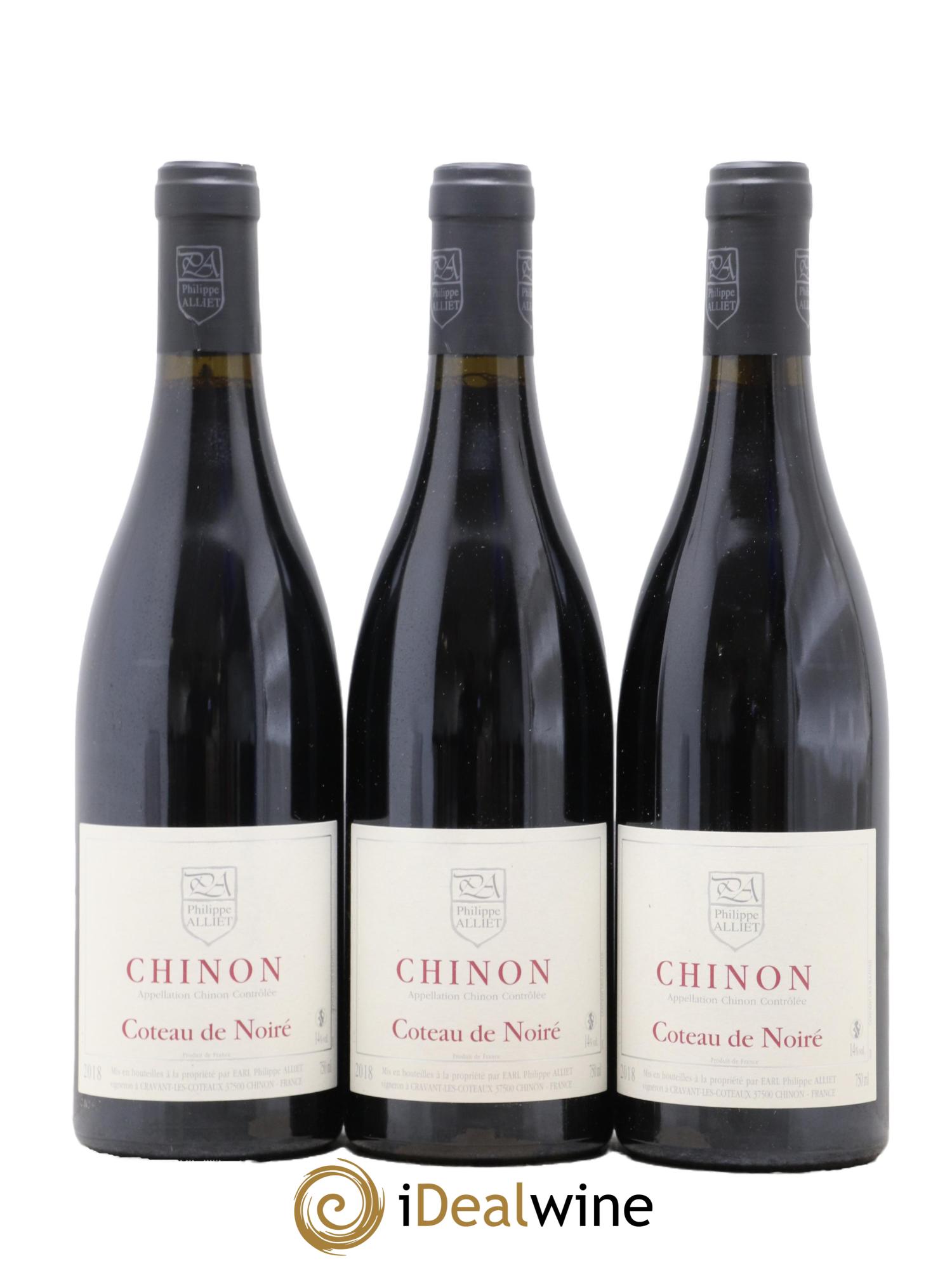 Chinon Coteau de Noiré Philippe Alliet 2018 - Lot de 3 bouteilles - 0