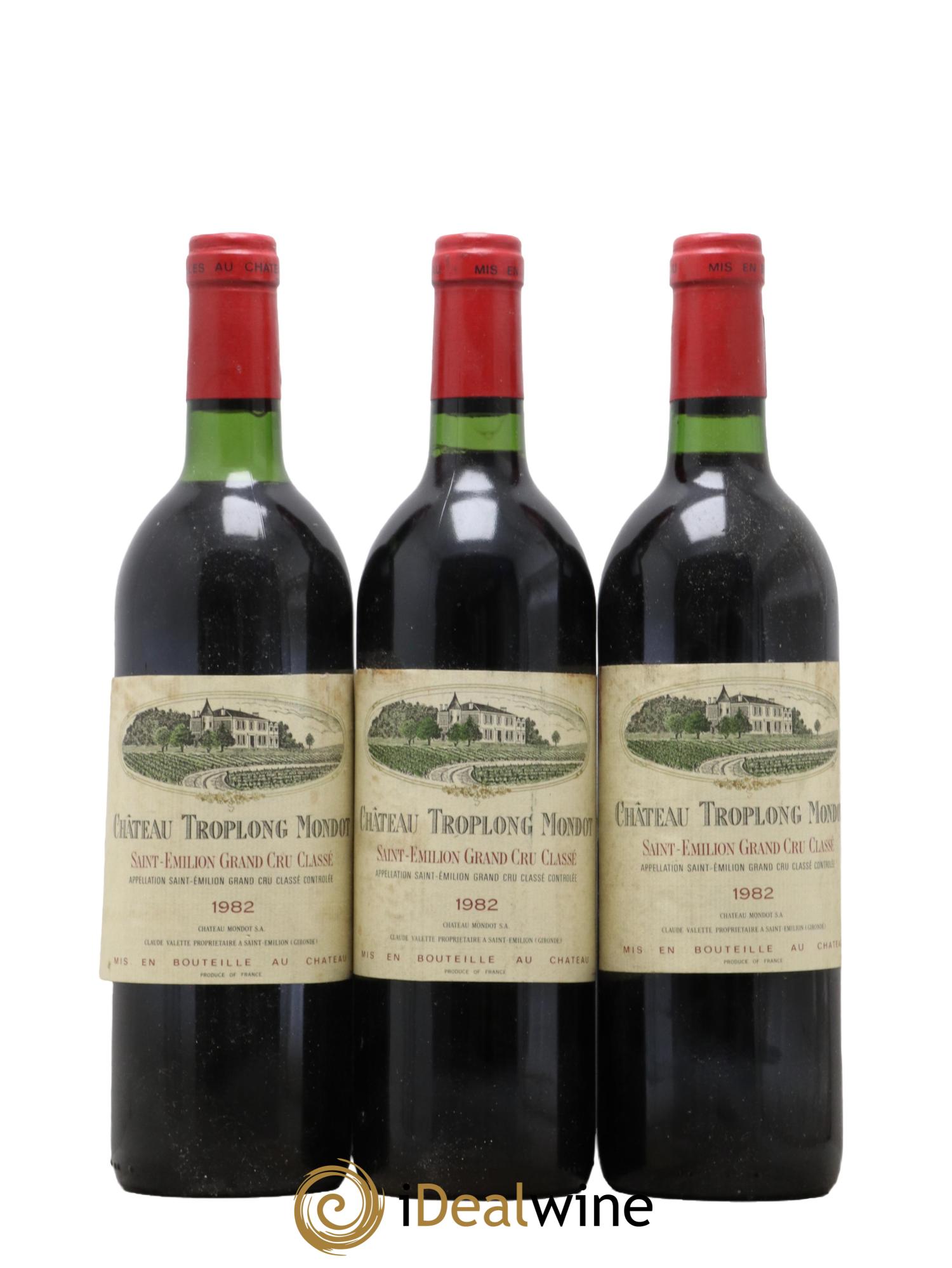 Château Troplong Mondot 1er Grand Cru Classé B 1982 - Lot of 3 bottles - 0