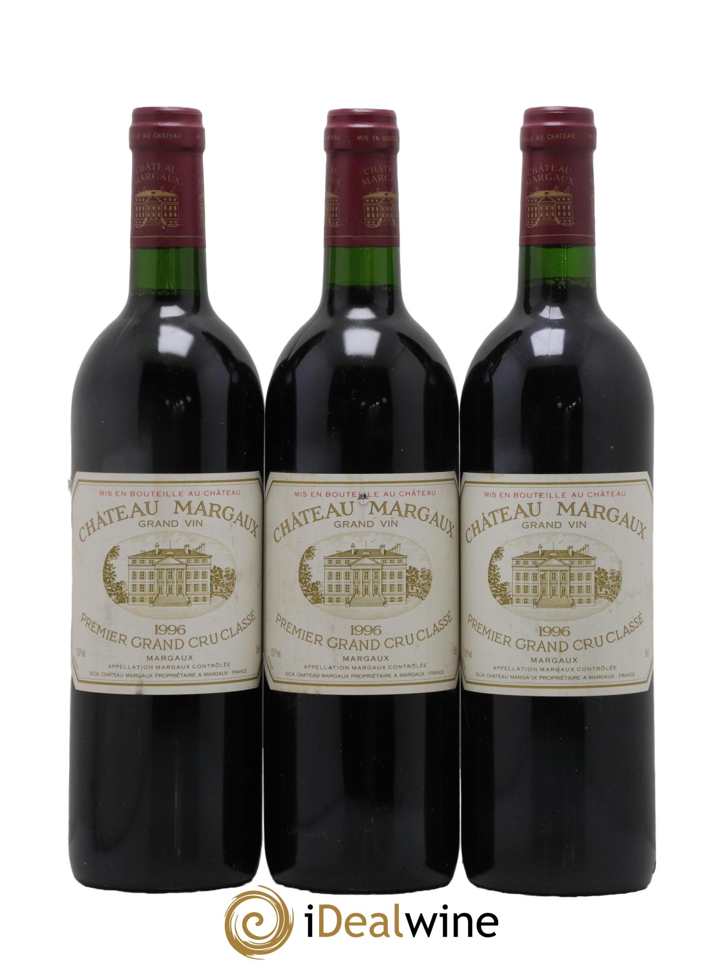 Château Margaux 1er Grand Cru Classé 1996 - Posten von 3 Flaschen - 0