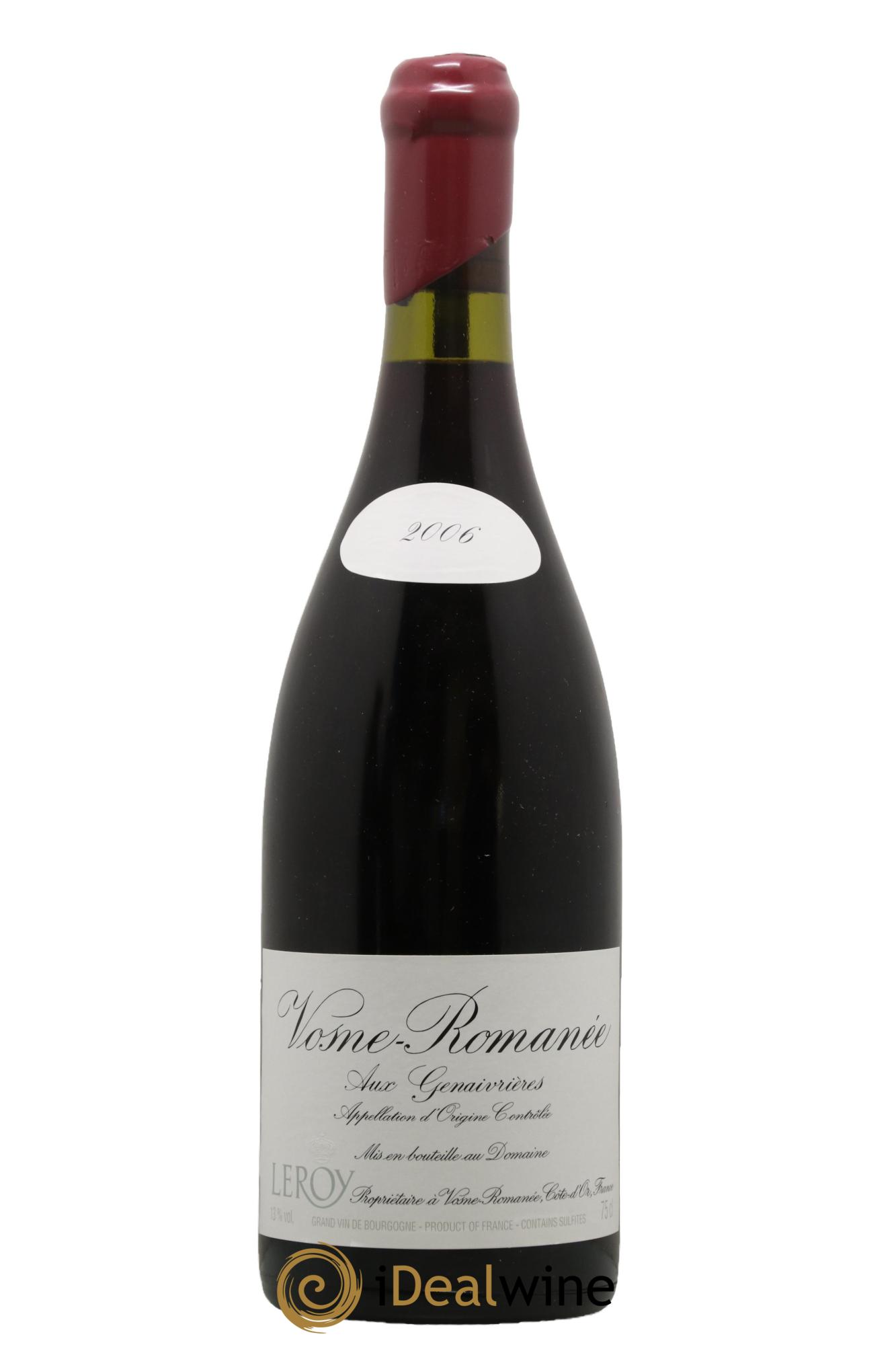 Vosne-Romanée Les Genaivrières Leroy (Domaine) 2006 - Lot de 1 bouteille - 0