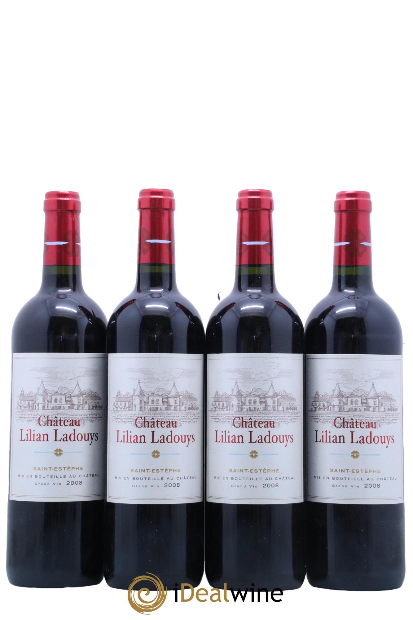 Château Lilian Ladouys Cru Bourgeois 2008 - Lotto di 4 bottiglie - 0