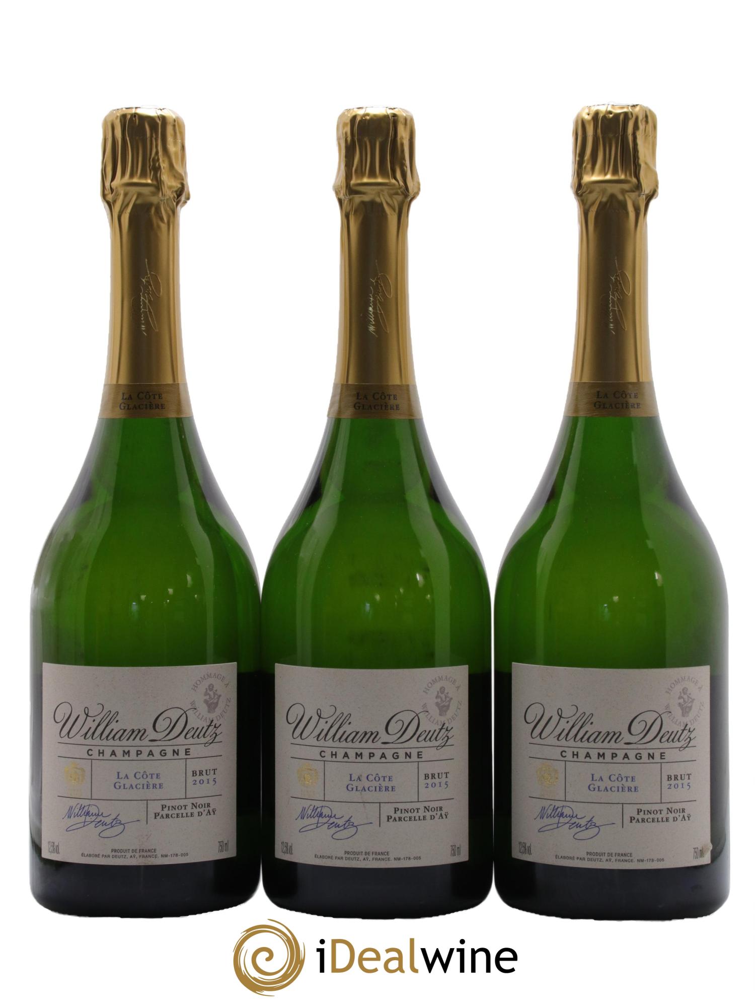 Champagne Blanc de Blancs Cuvee William La Cote Glaciere Maison Deutz 2015 - Lot of 3 bottles - 0