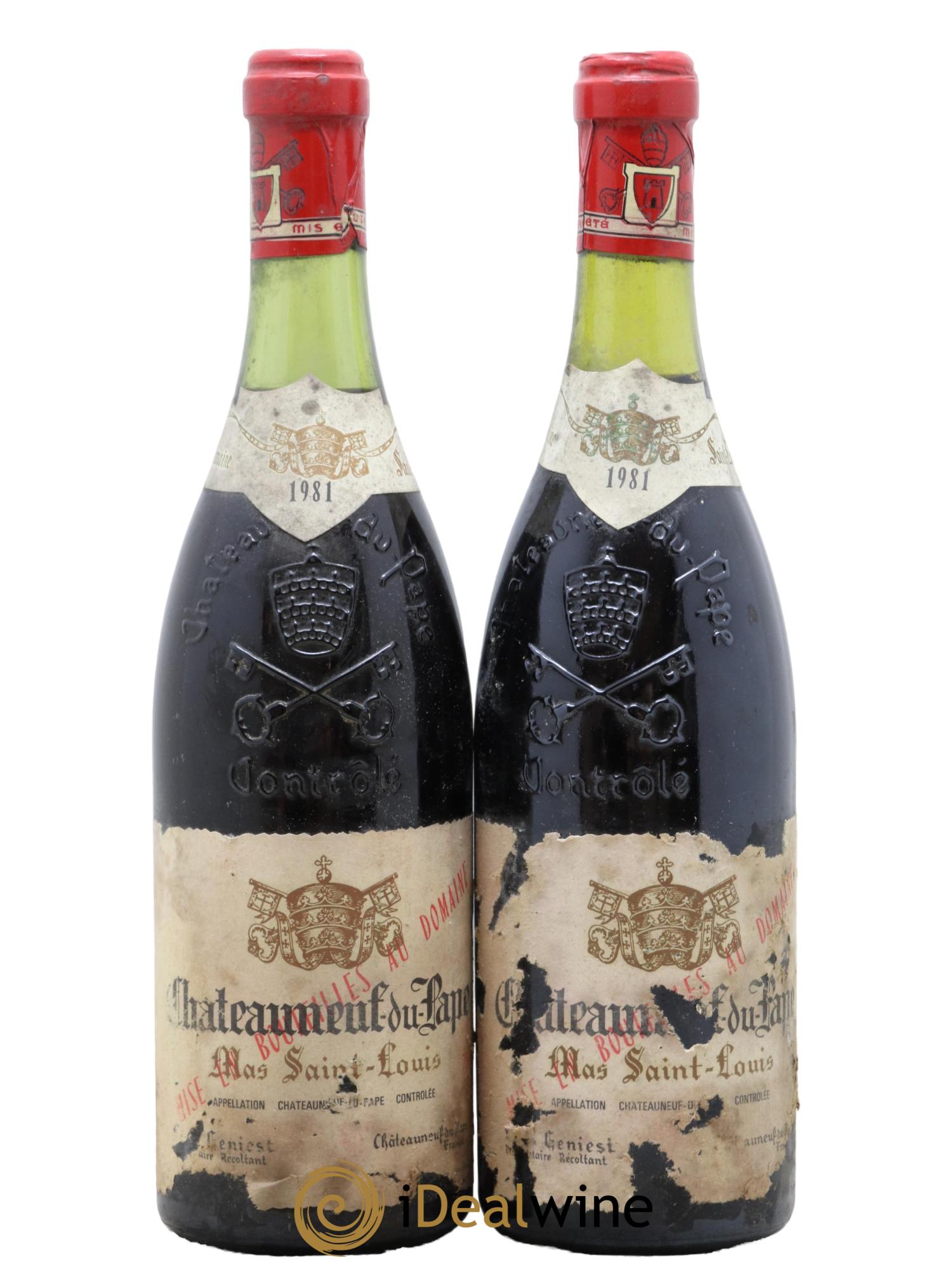 Châteauneuf-du-Pape Tradition Mas Saint-Louis  1981 - Lot de 2 bouteilles - 0