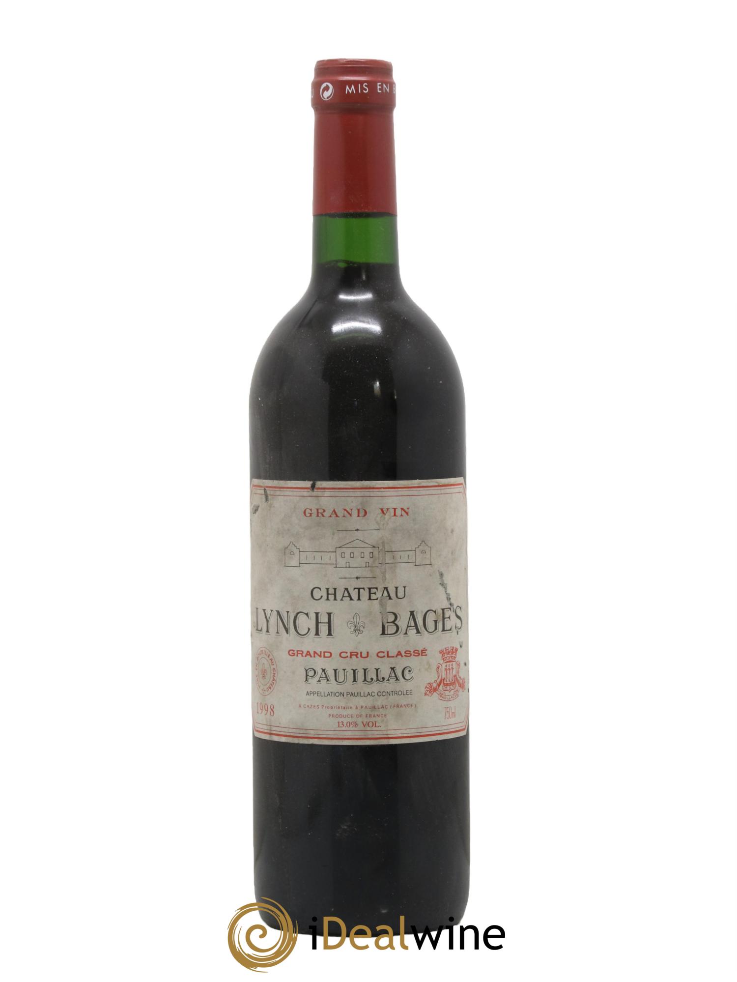 Château Lynch Bages 5ème Grand Cru Classé 1998 - Lot de 1 bouteille - 0