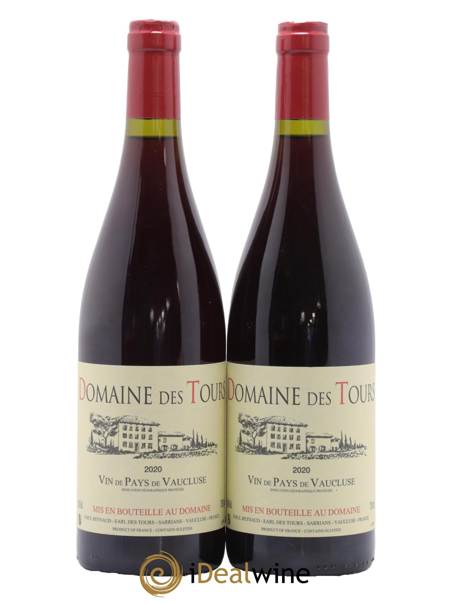 IGP Vaucluse (Vin de Pays de Vaucluse) Domaine des Tours Emmanuel Reynaud 2020 - Lot de 2 bouteilles - 0