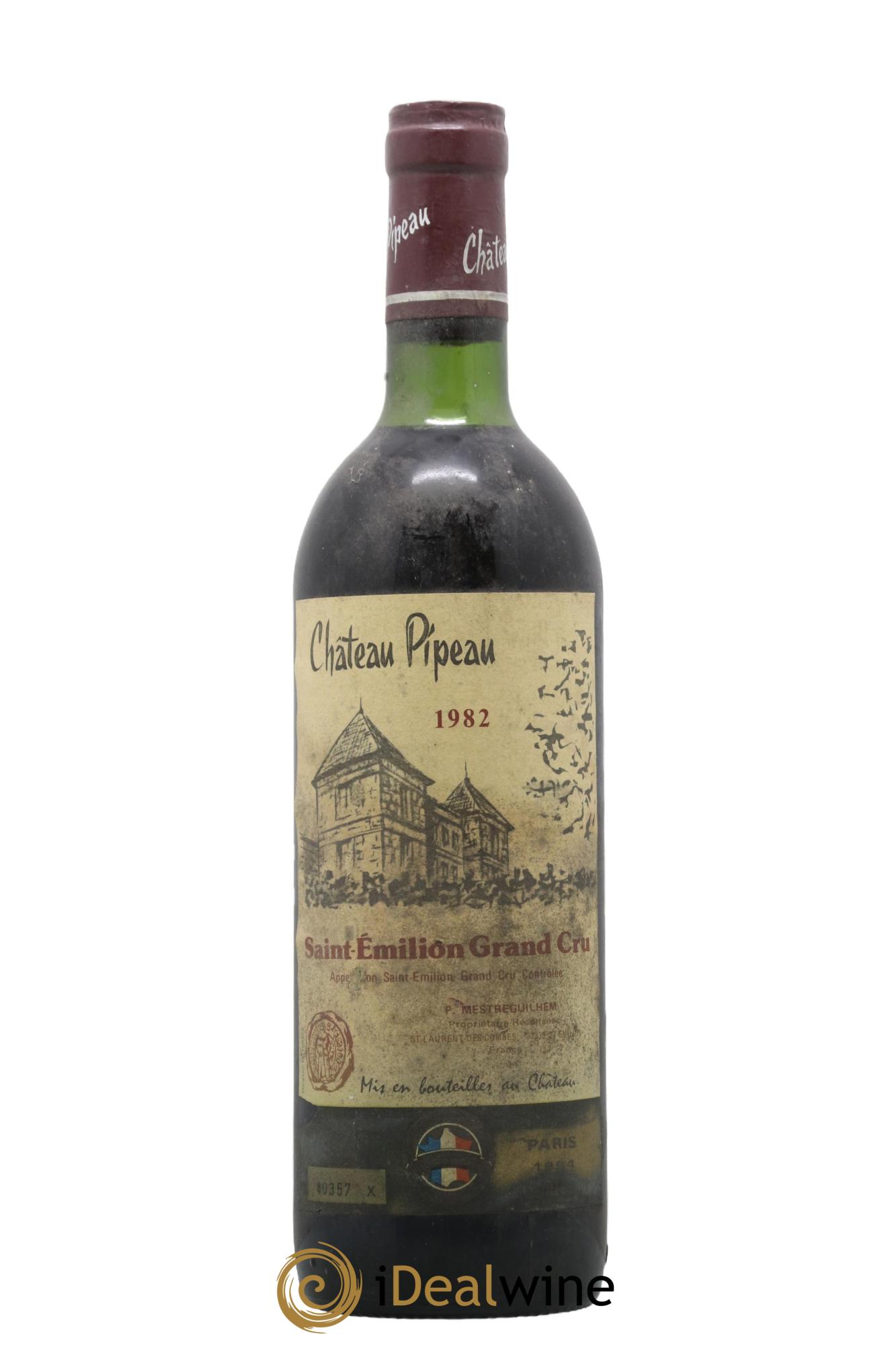 Château Pipeau 1982 - Lot de 1 bouteille - 0