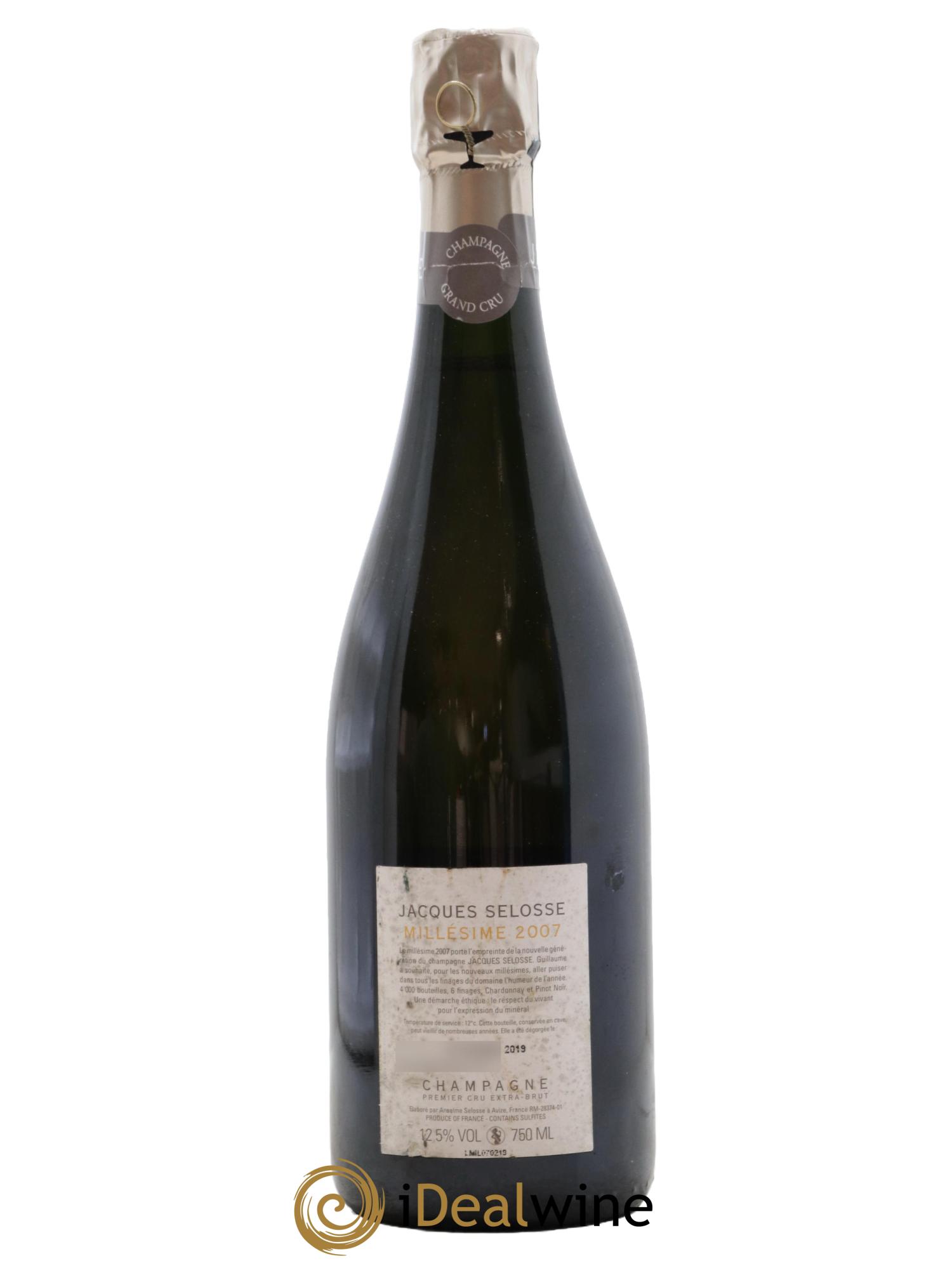 Extra-Brut 1er Cru Millésimé Jacques Selosse 2007 - Lot de 1 bouteille - 1