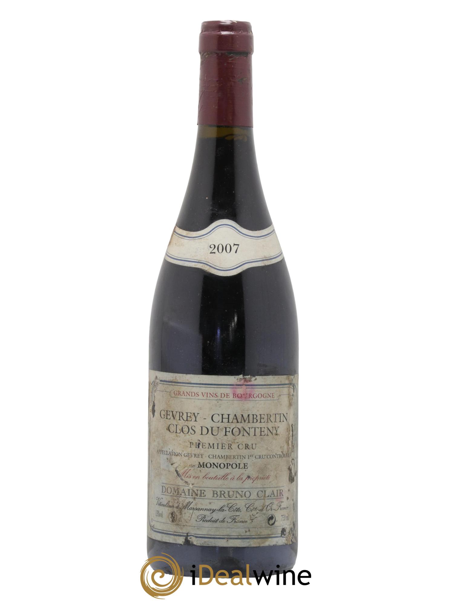 Gevrey-Chambertin 1er Cru Clos du Fonteny Bruno Clair (Domaine) 2007 - Lot of 1 bottle - 0