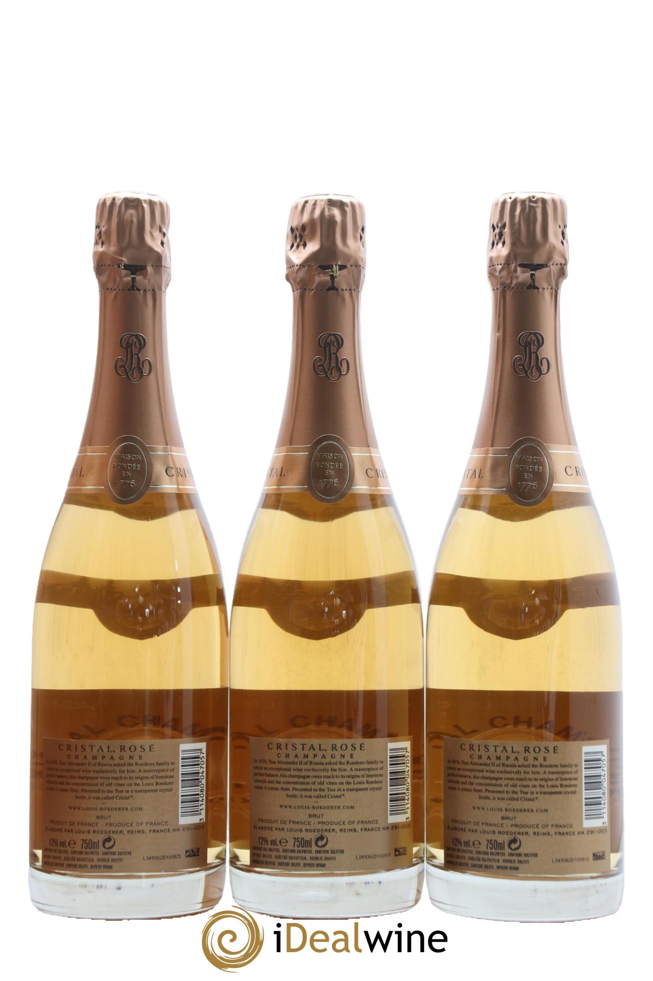 Cristal Louis Roederer 2012 - Lot of 3 bottles - 2