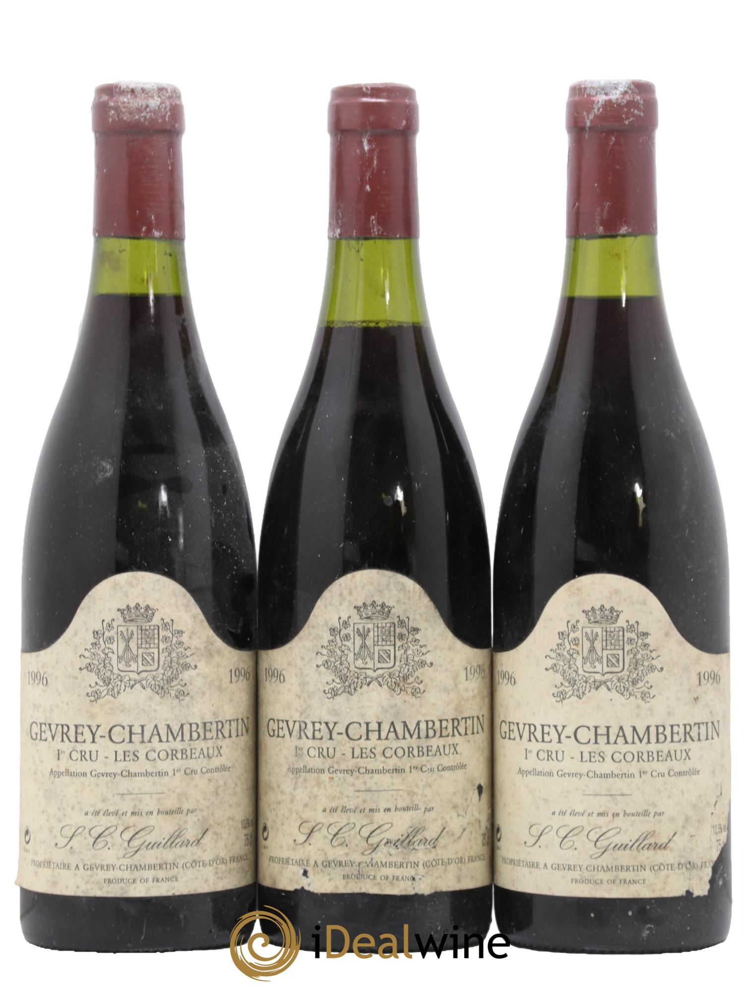 Gevrey-Chambertin 1er Cru Les Corbeaux Domaine Guillard 1996 - Lot de 3 bouteilles - 0