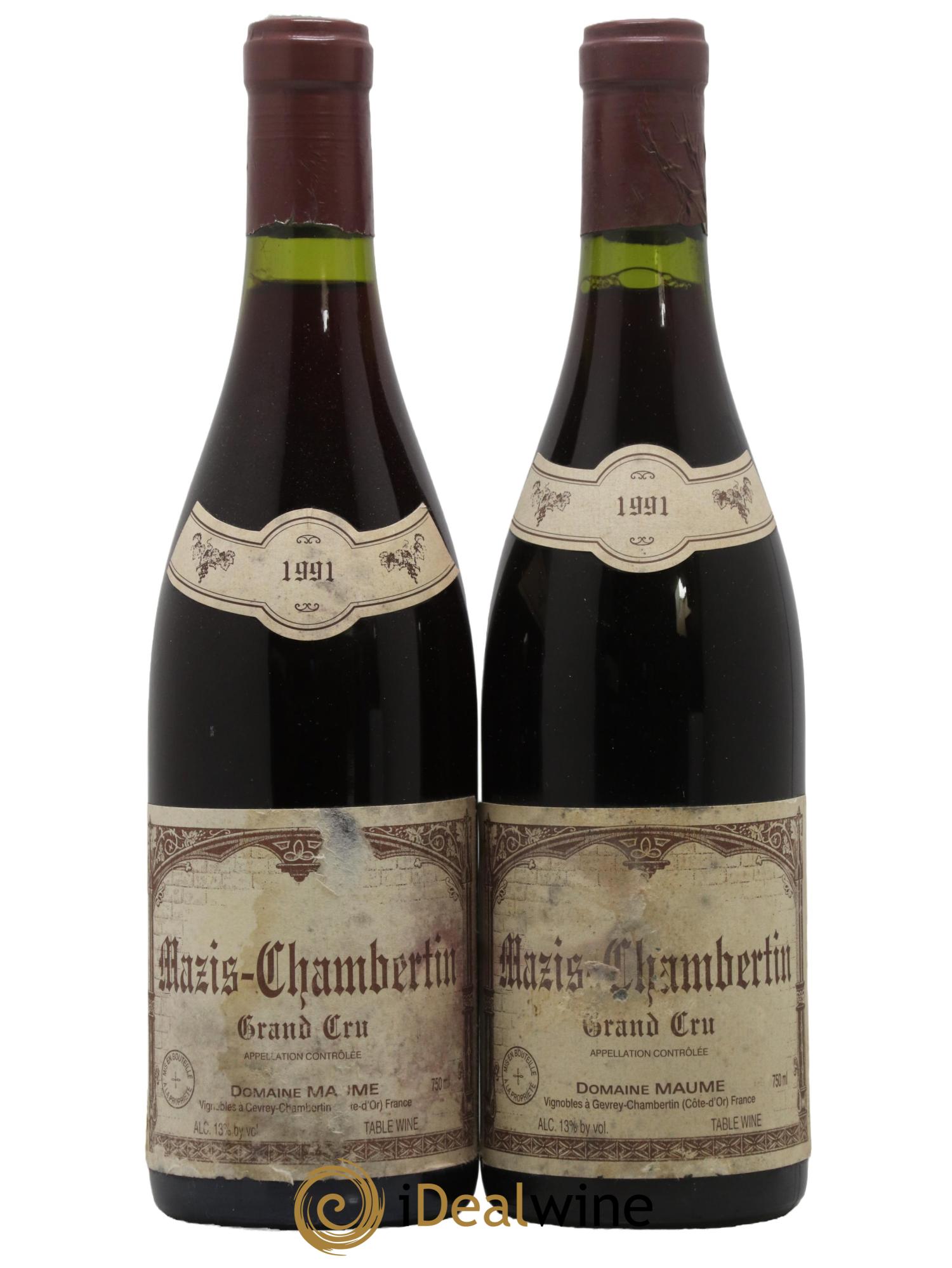 Mazis-Chambertin Grand Cru Maume (Domaine) 1991 - Lot of 2 bottles - 0