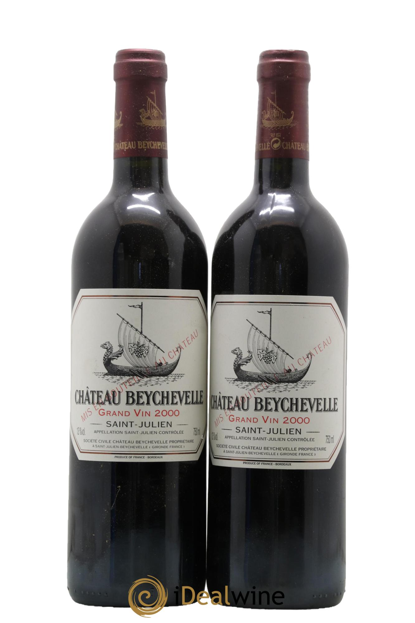 Château Beychevelle 4ème Grand Cru Classé 2000 - Lot de 2 bouteilles - 0