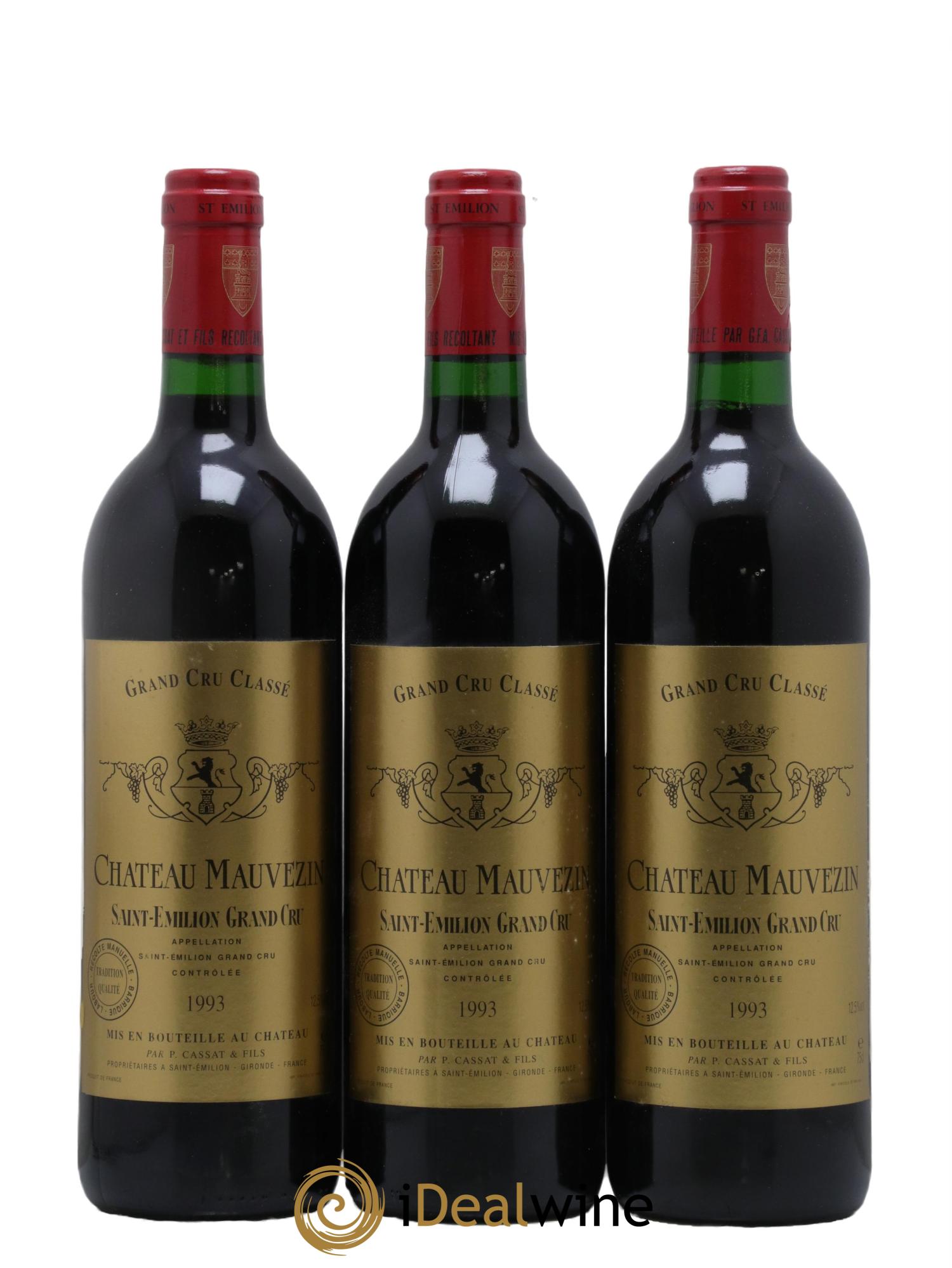 Château Mauvezin 1993 - Lot de 3 bouteilles - 0