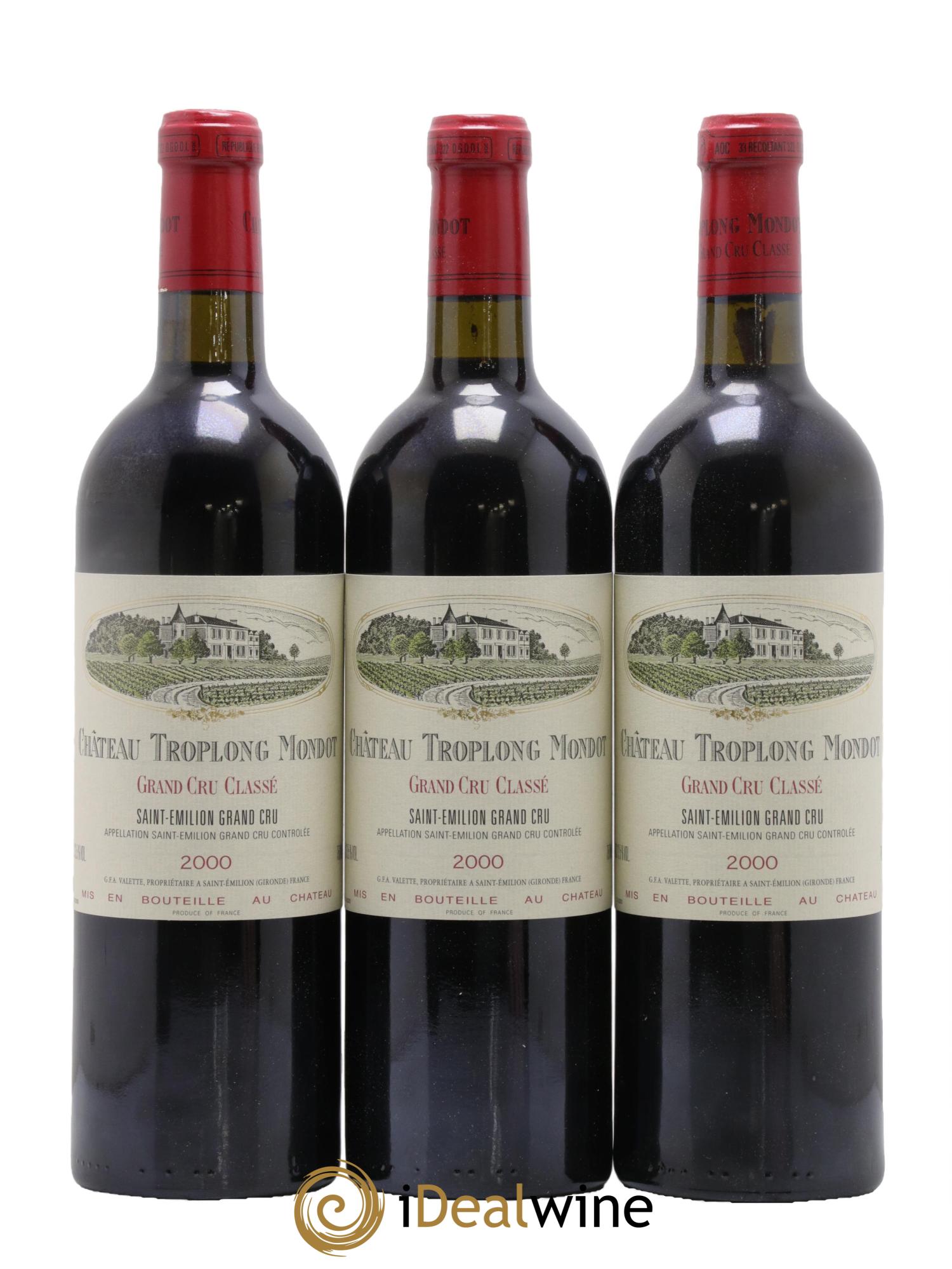 Château Troplong Mondot 1er Grand Cru Classé B 2000 - Posten von 6 Flaschen - 2