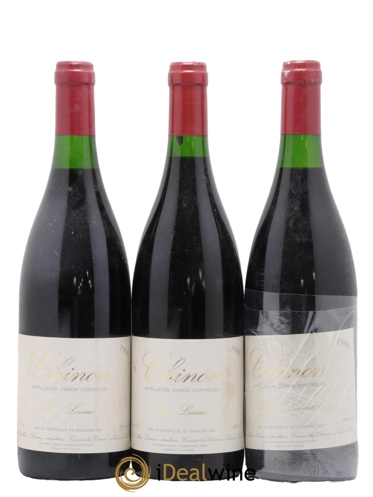 Chinon Domaine Alain Lorieux 1996 - Lot de 3 bouteilles - 0