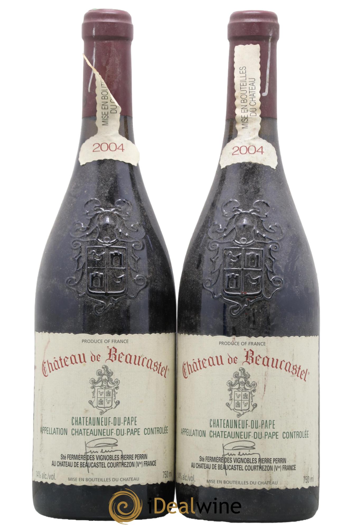 Châteauneuf-du-Pape Château de Beaucastel Famille Perrin 2004 - Lotto di 2 bottiglie - 0