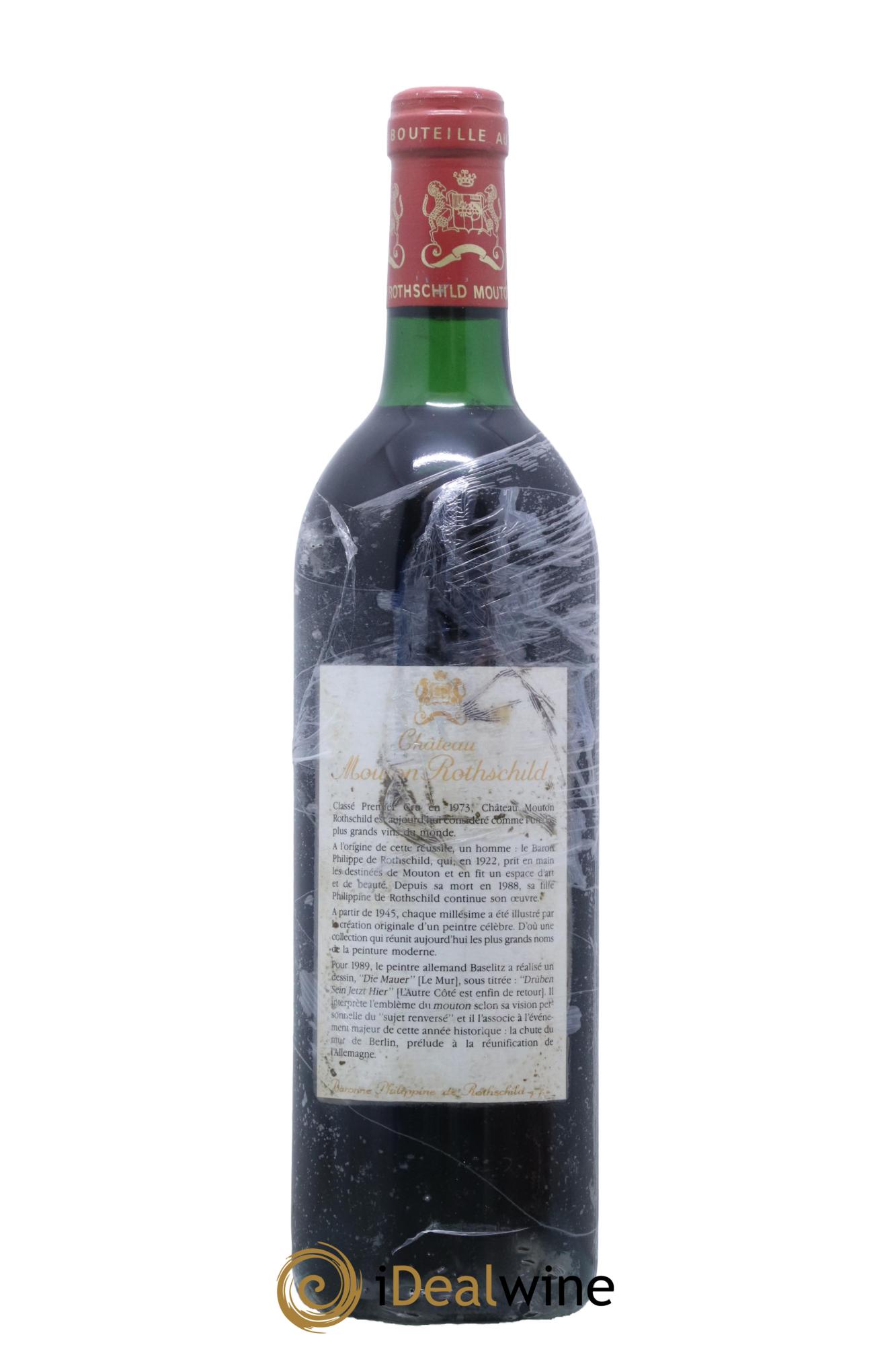 Château Mouton Rothschild 1er Grand Cru Classé 1989 - Lot de 1 bouteille - 1