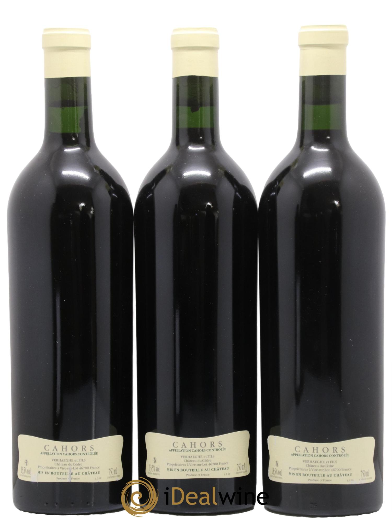 Cahors Château du Cèdre Cuvée Le Cèdre Pascal et Jean-Marc Verhaeghe 2009 - Lot of 3 bottles - 1