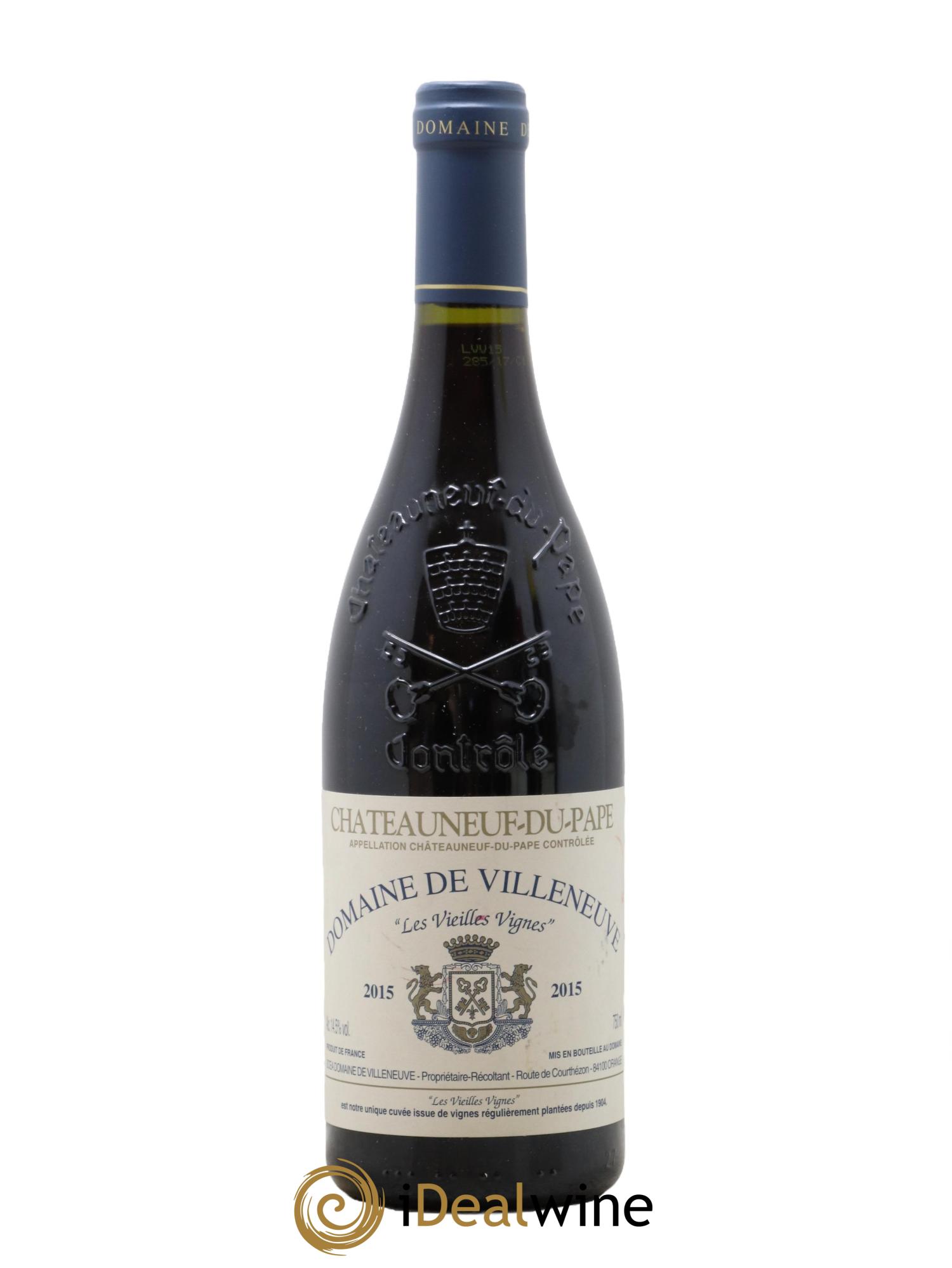 Châteauneuf-du-Pape Vieilles Vignes Domaine de Villeneuve 2015 - Lotto di 1 bottiglia - 0