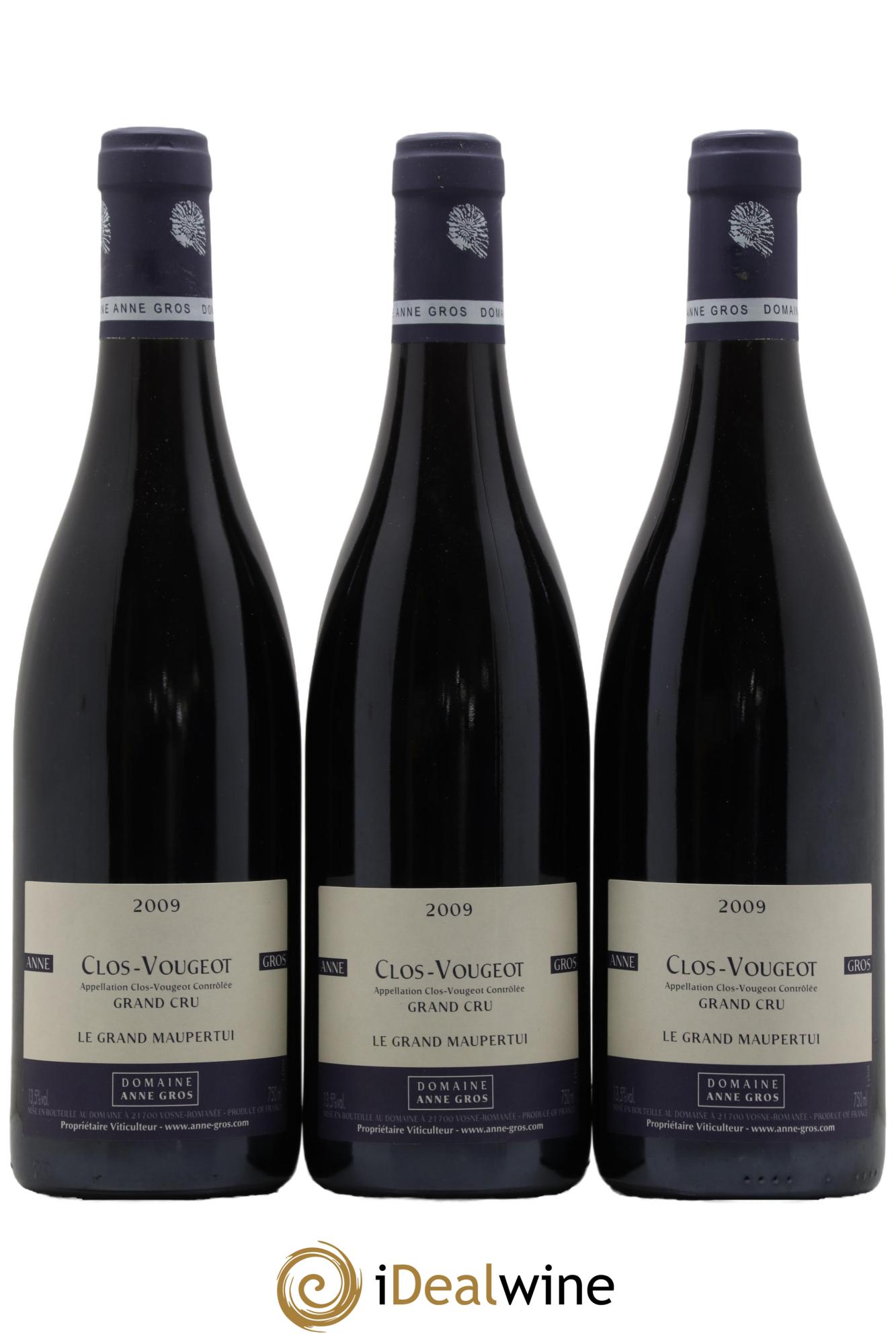 Clos de Vougeot Grand Cru Le Grand Maupertui Anne Gros  2009 - Lot de 3 bouteilles - 0