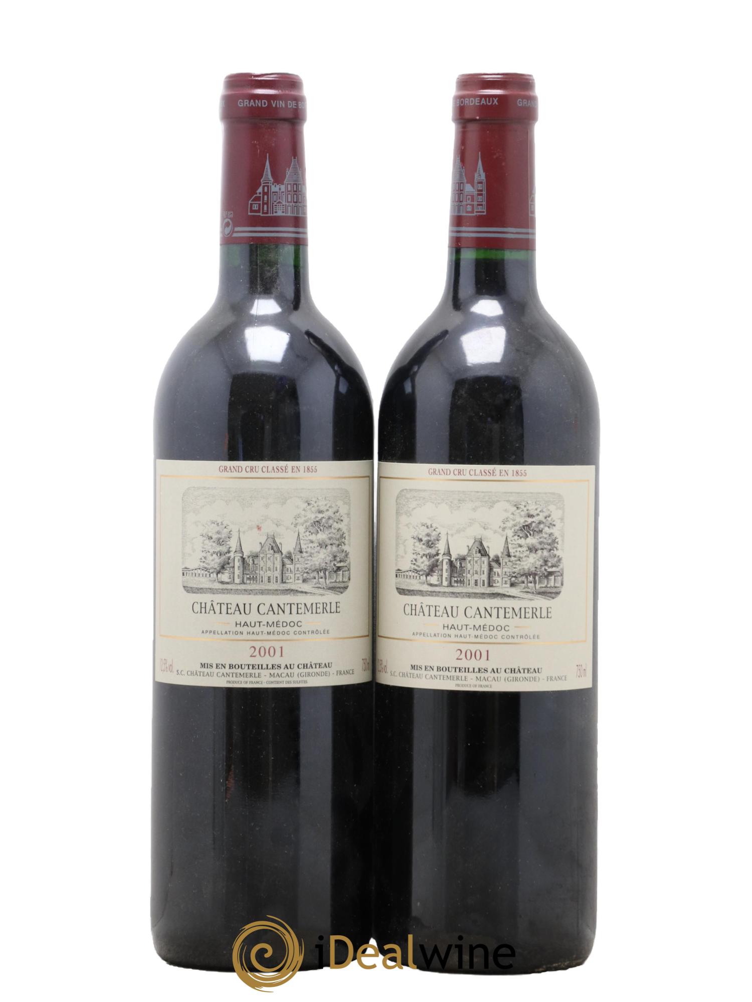 Château Cantemerle 5ème Grand Cru Classé 2001 - Lot de 2 bouteilles - 0