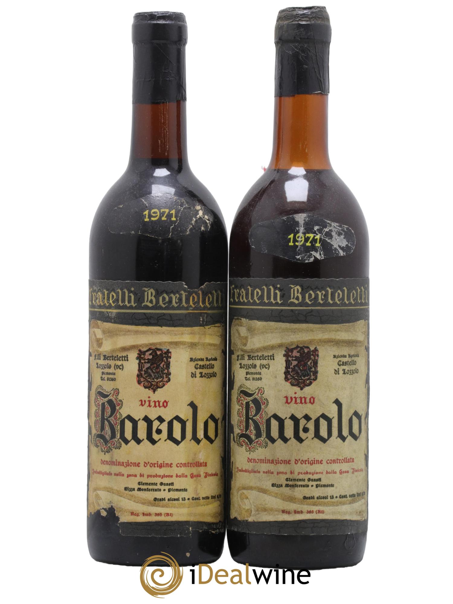 Barolo DOCG Fratelli Berteletti 1971 - Lot de 2 bouteilles - 0