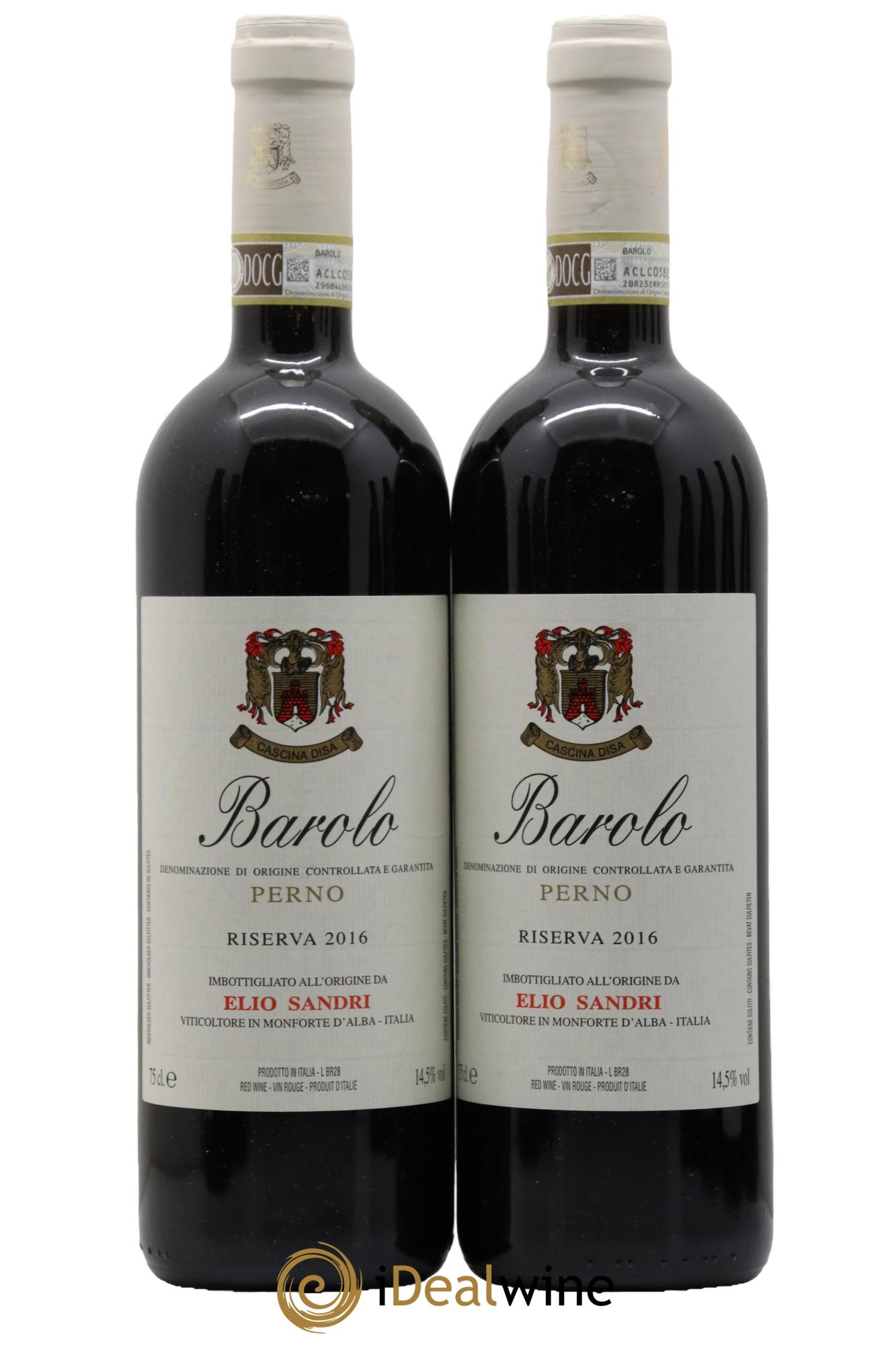 Barolo DOCG Riserva Perno Domaine Elio Sandri 2016 - Lotto di 2 bottiglie - 0