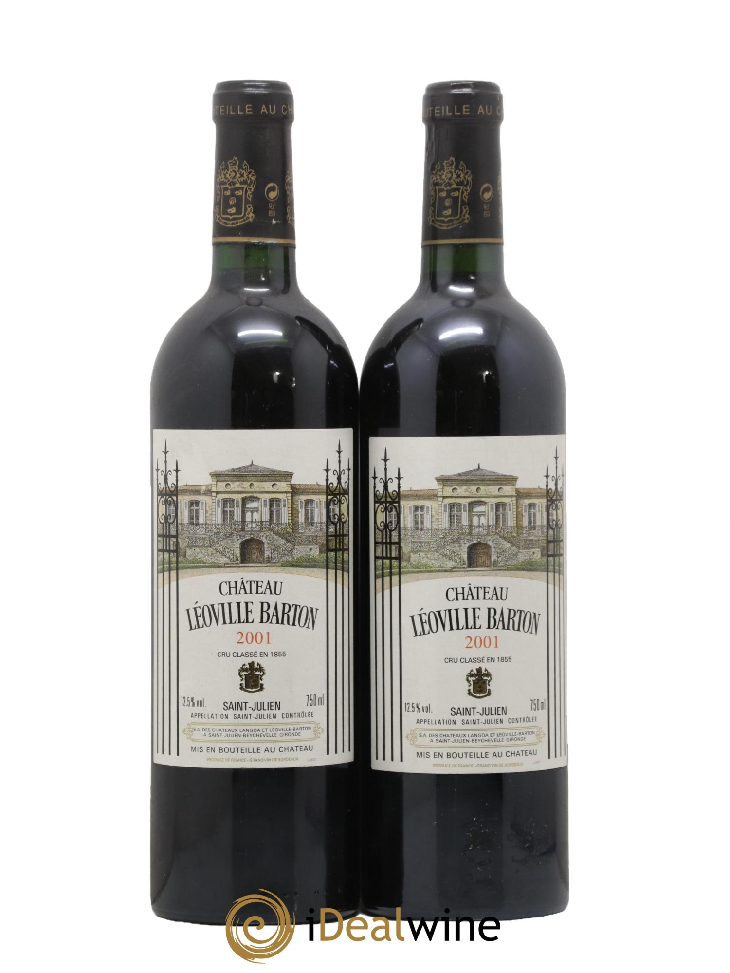 Château Léoville Barton 2ème Grand Cru Classé 2001 - Lot de 2 bouteilles - 0