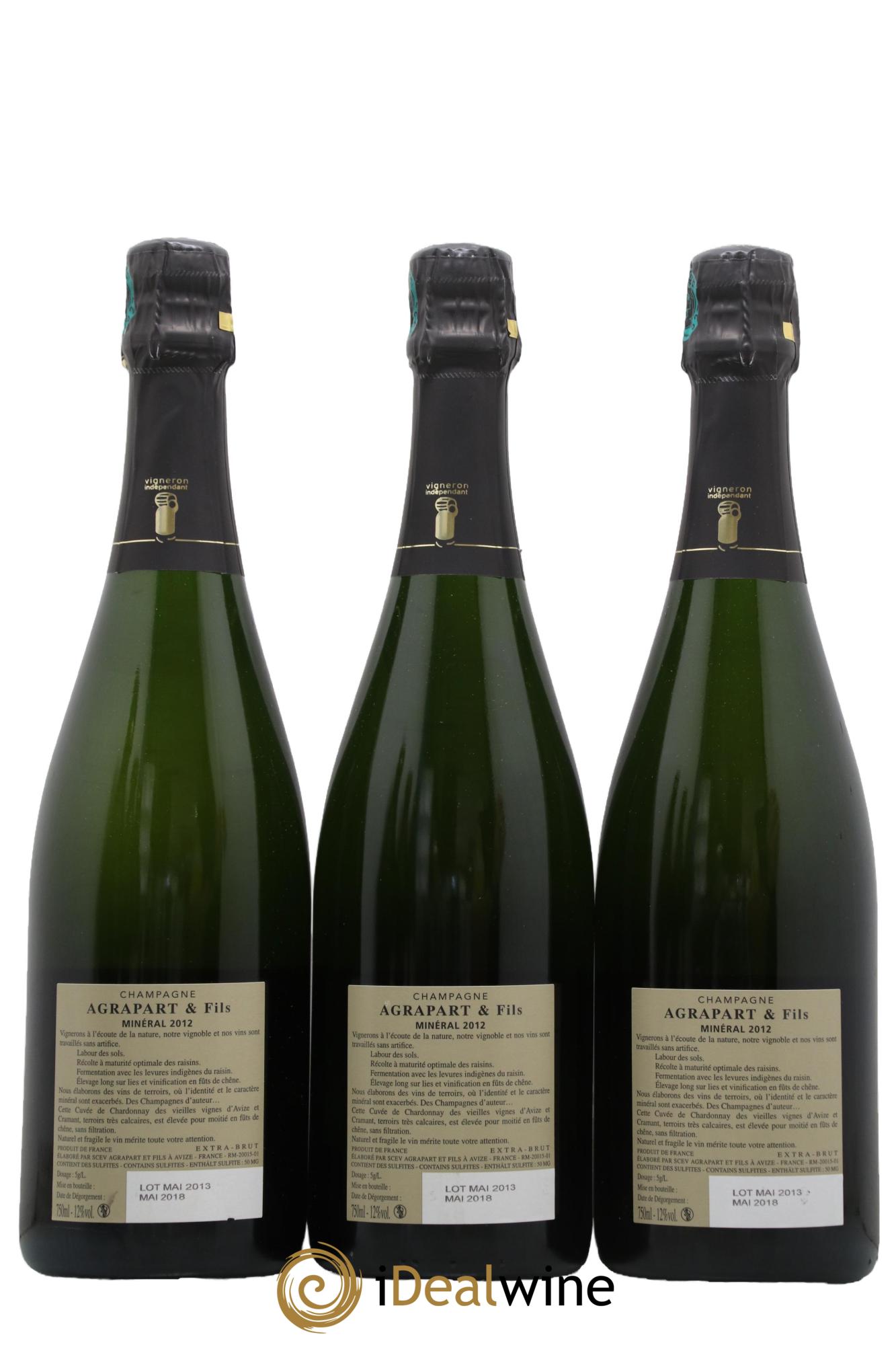 Minéral Extra-Brut Blanc de blancs Agrapart & Fils 2012 - Lot of 3 bottles - 1