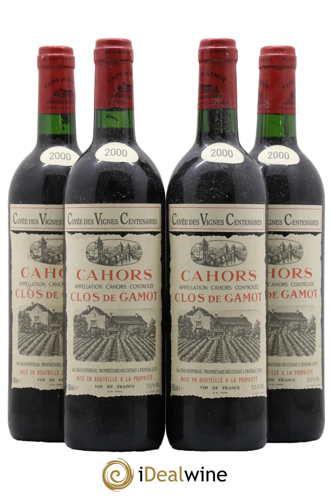 Cahors Clos de Gamot Cuvée des Vignes Centenaires 2000 - Lot of 4 bottles - 0