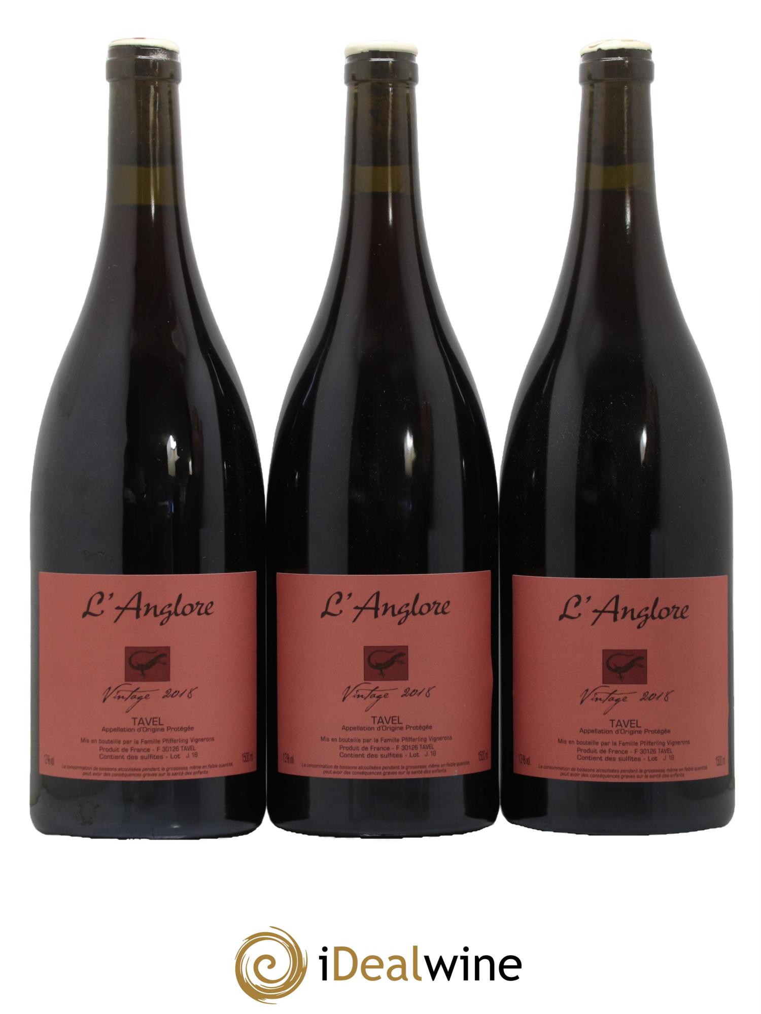 Tavel Vintage L'Anglore 2018 - Posten von 3 Magnum - 0