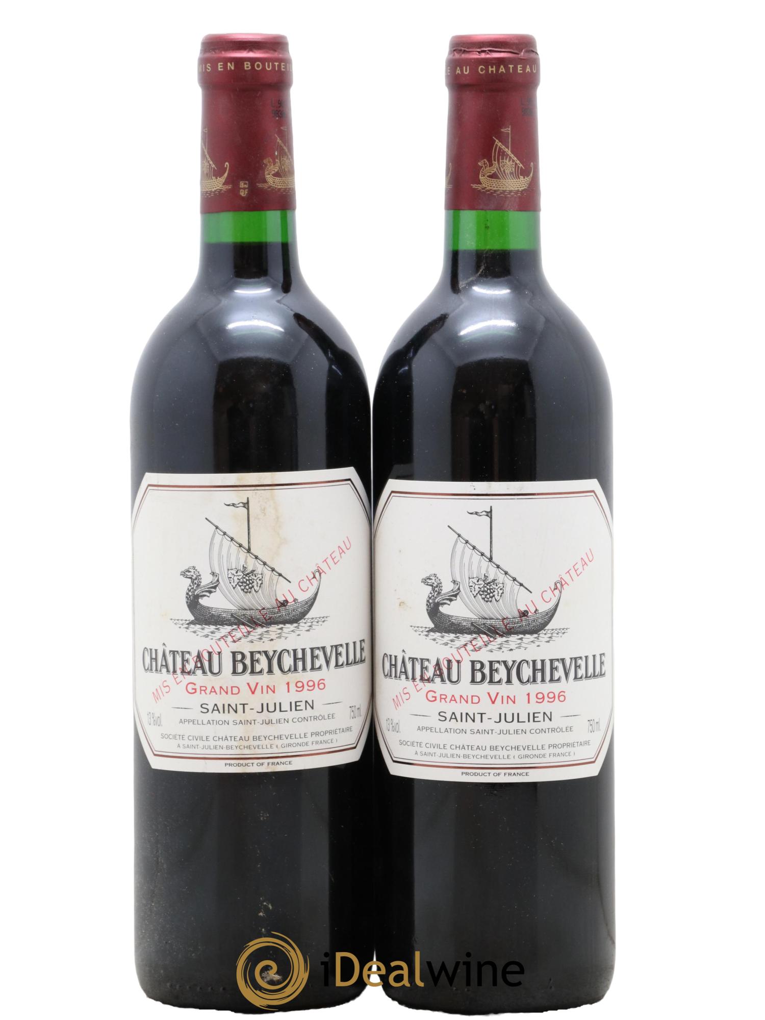 Château Beychevelle 4ème Grand Cru Classé  1996 - Lot of 2 bottles - 0